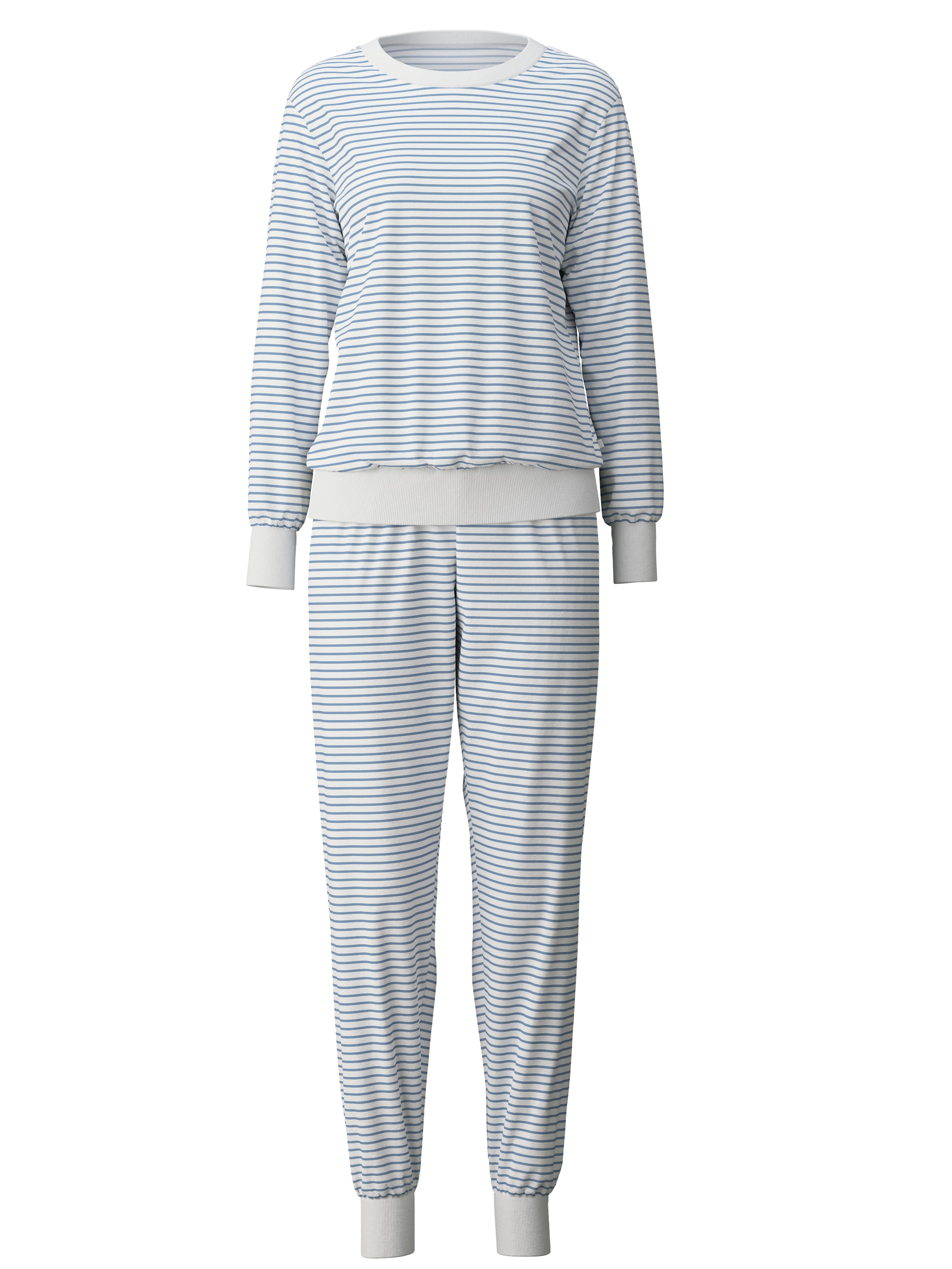 CALIDA Pyjama »Cotton Stripes«, (2 tlg.), mit weichen Rippbündchen an den Abschlüssen