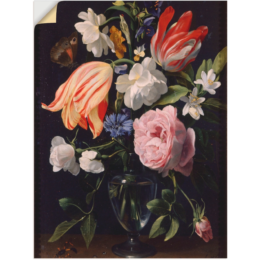 Wohnen Wohnaccessoires Artland Wandbild »Vase mit Blumen. 1637«, Blumen, (1 St.), in vielen Größen & Produktarten -Leinwandbild,