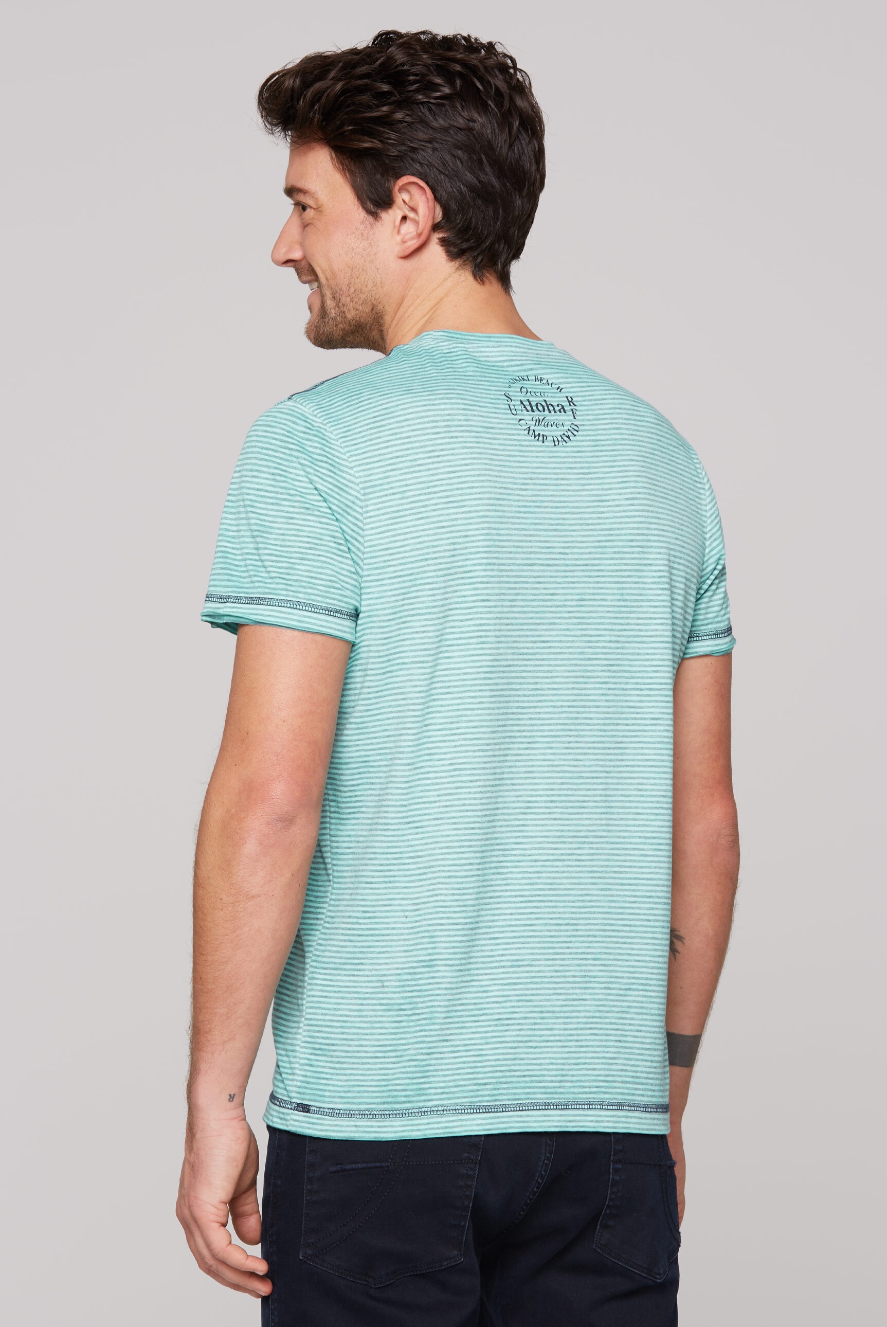 CAMP DAVID Rundhalsshirt, mit Ausbrenner-Effekten