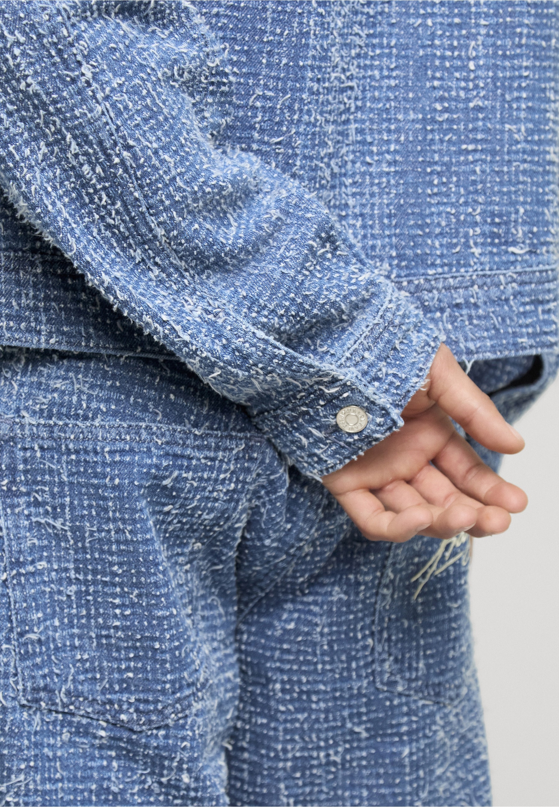 Karl Kani Jeansjacke »Karl Kani Kani Jeans Distressed Zip Denim Jacket« 1 Stk. tlg. ohne Kapuze