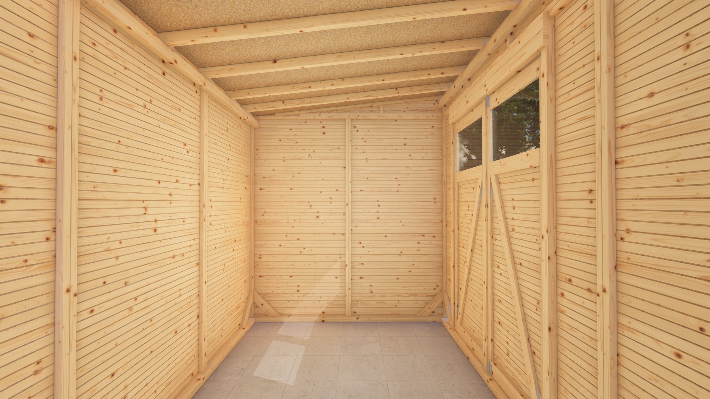 BERTILO Gartenhaus »Pent Modern 4, in verschiedenen Farben«, mit hohen Seitenwänden und einer 1,88 m hohen Doppeltür