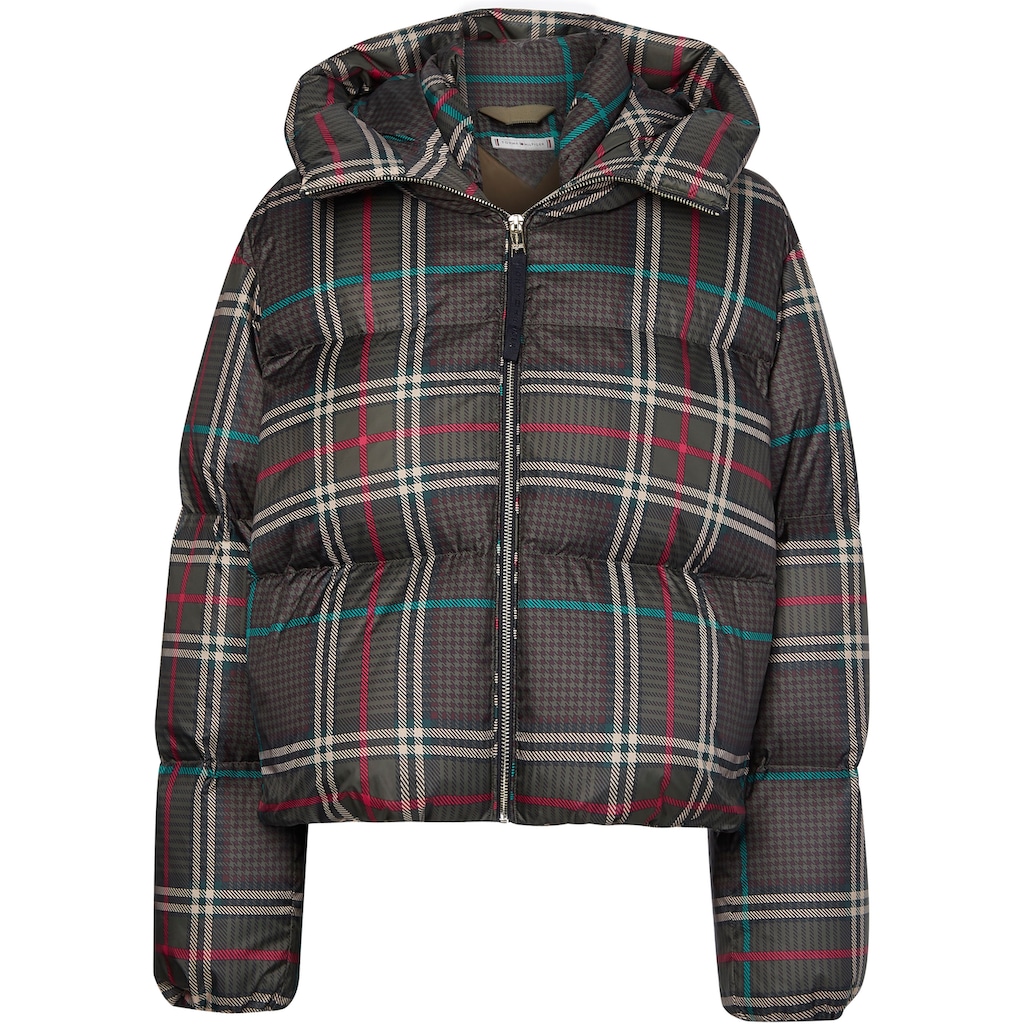 Tommy Hilfiger Steppjacke »PRINTED CHECK REDOWN PUFFER JKT«, mit Kapuze