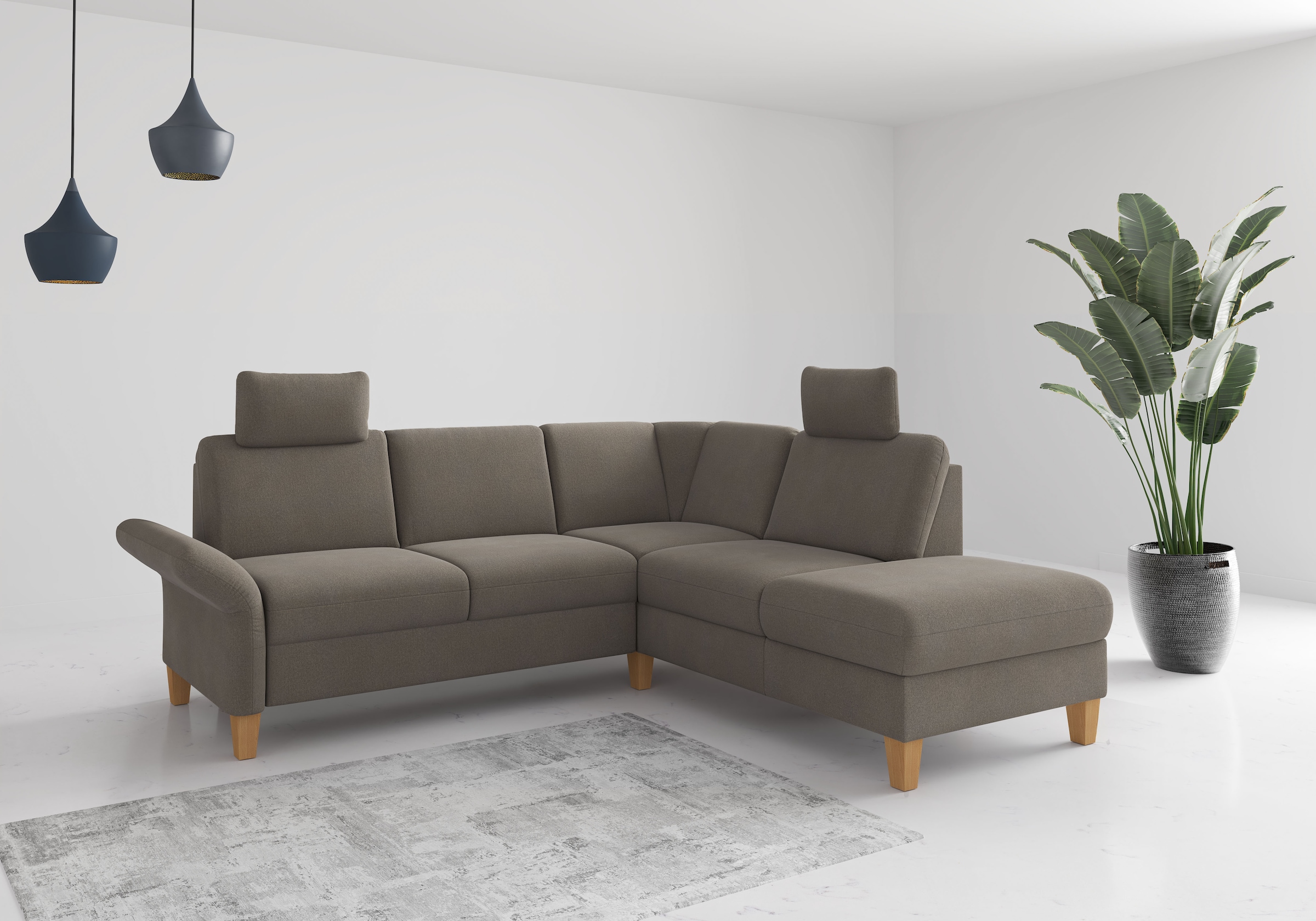 Home affaire Ecksofa "Rochelle", wahlweise mit Armlverstellung, Klappbett m günstig online kaufen