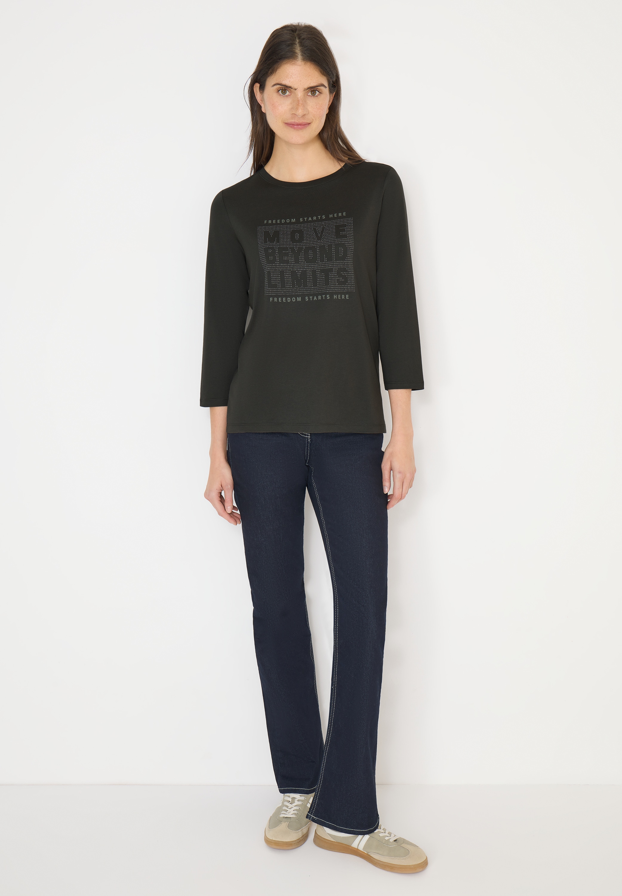 Cecil 3/4-Arm-Shirt mit U-Boot-Ausschnitt