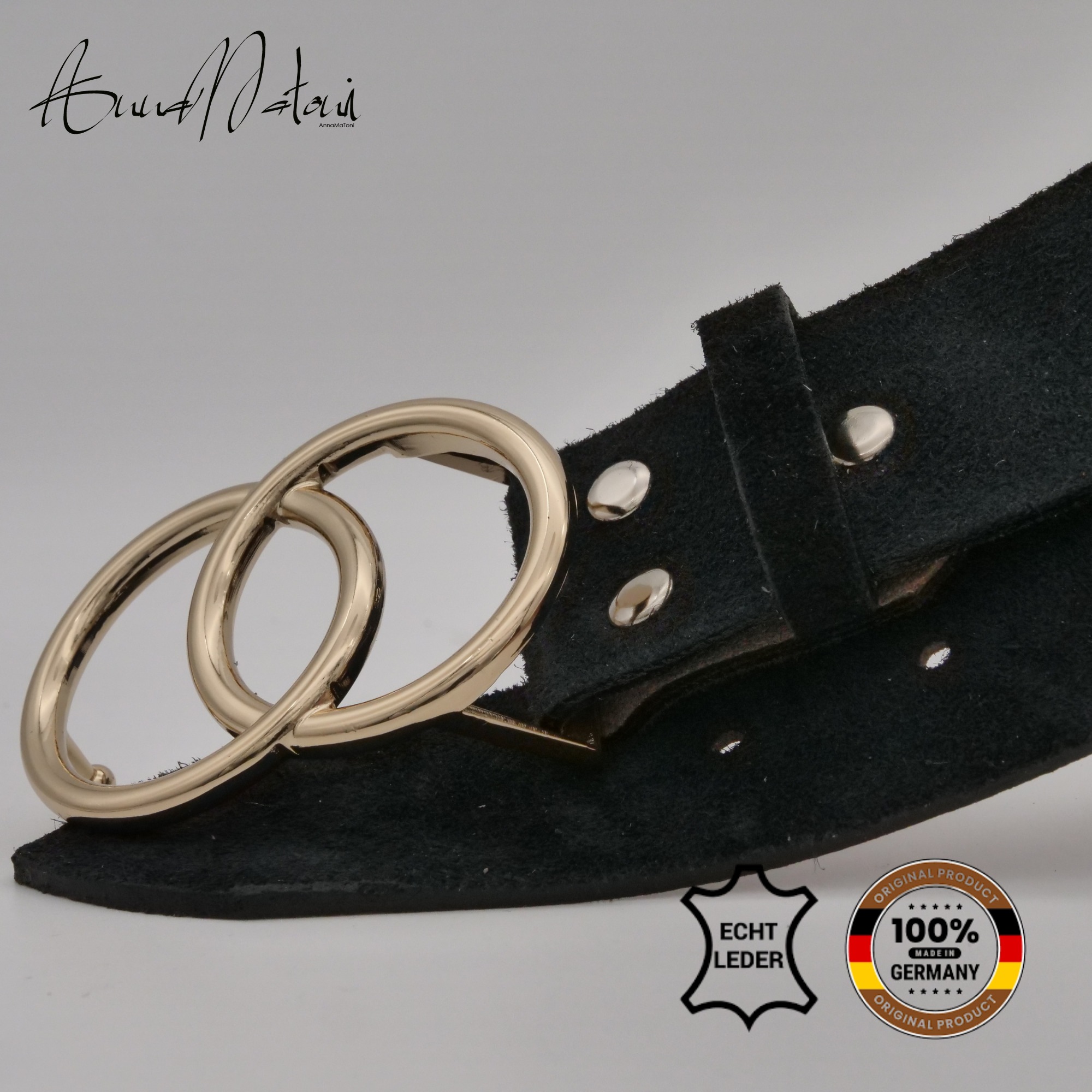 Thumbnail - AnnaMatoni Ledergürtel "AnnaMatoni Damen Ledergürtel in hochwertigem Velour Leder 4cm"