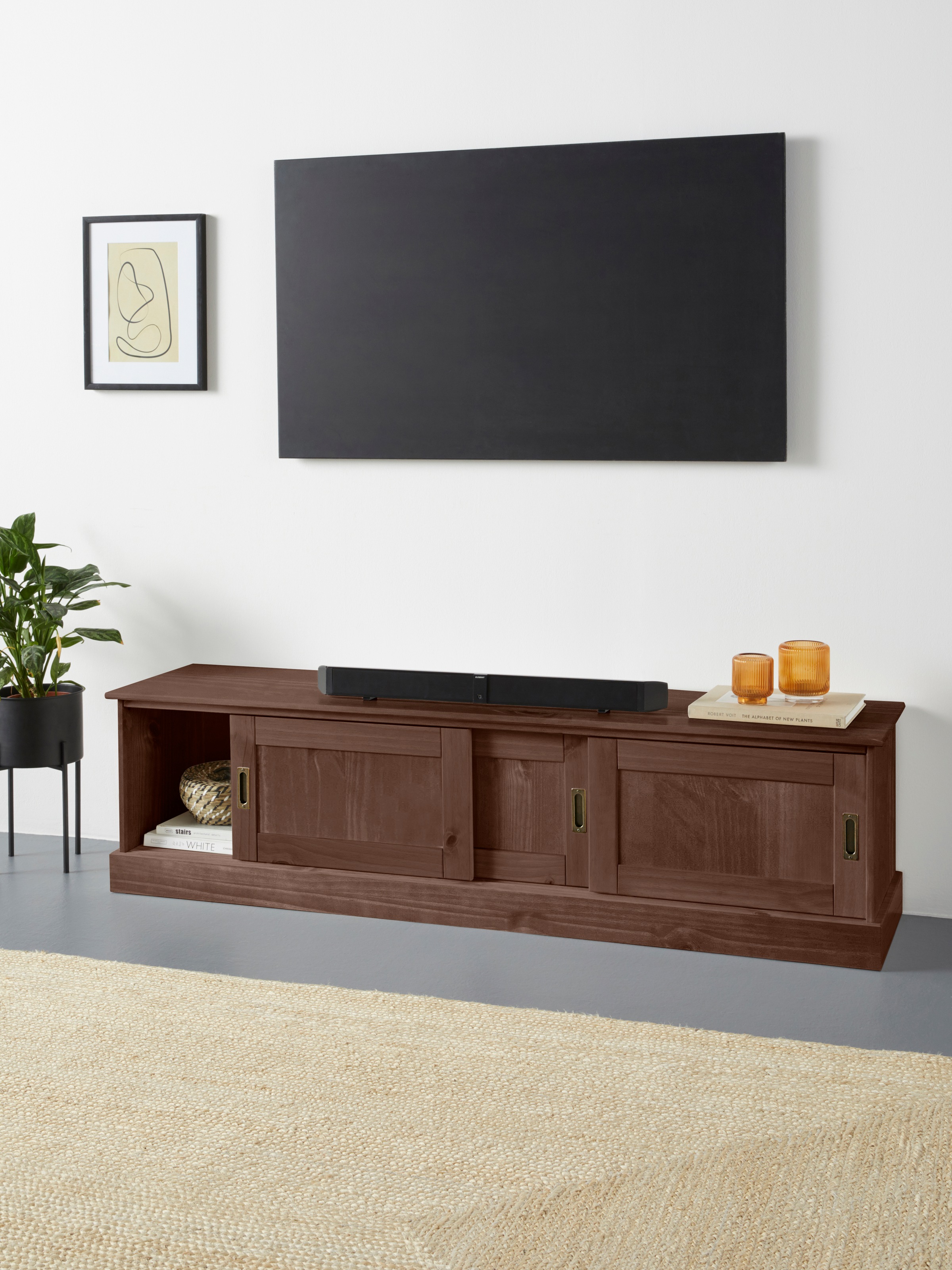 Thumbnail - OTTO home Lowboard "Schröder" Kommode mit 3 Schiebetüren, aus massivem Kiefernholz