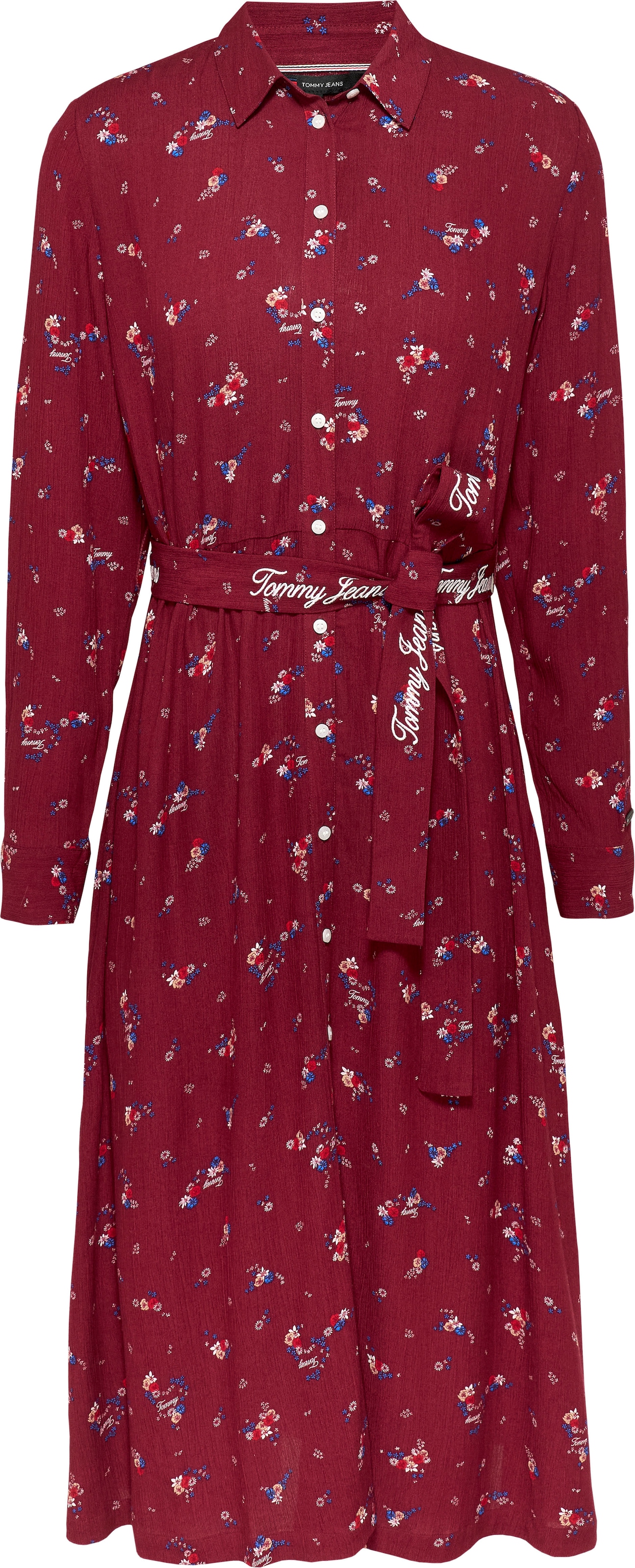 Tommy Jeans Curve Hemdblusenkleid »TJW FLORAL BELT SHIRT DRESS EXT«, Große Größen