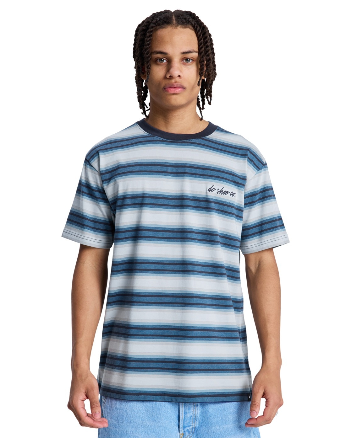 DC Shoes Sheriff Stripe T-Shirt Storm Blue 2XL