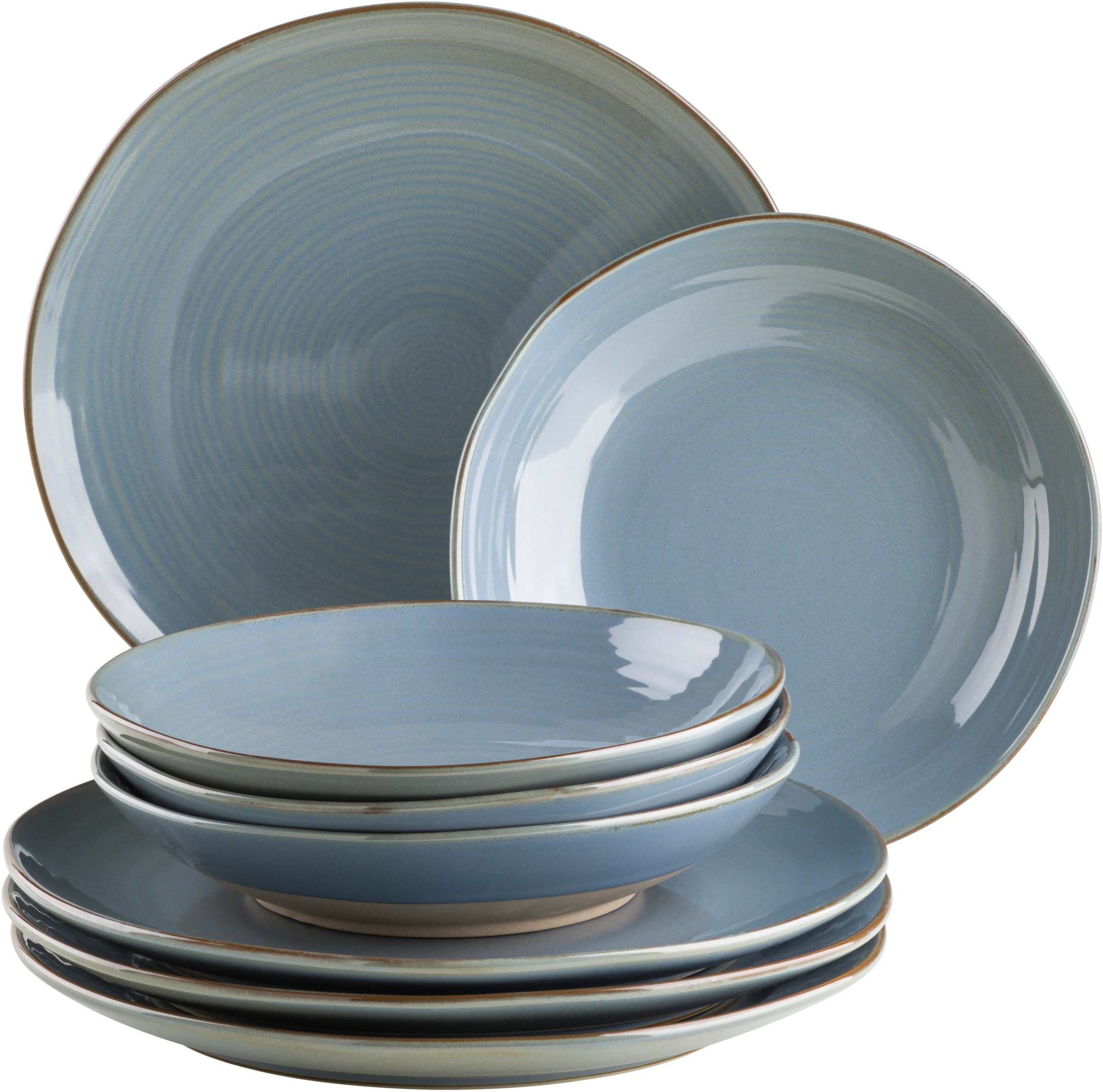 Mäser Blau Tafelservice "Nottingham Geschirr-Set Keramik" Teller Set von Baur