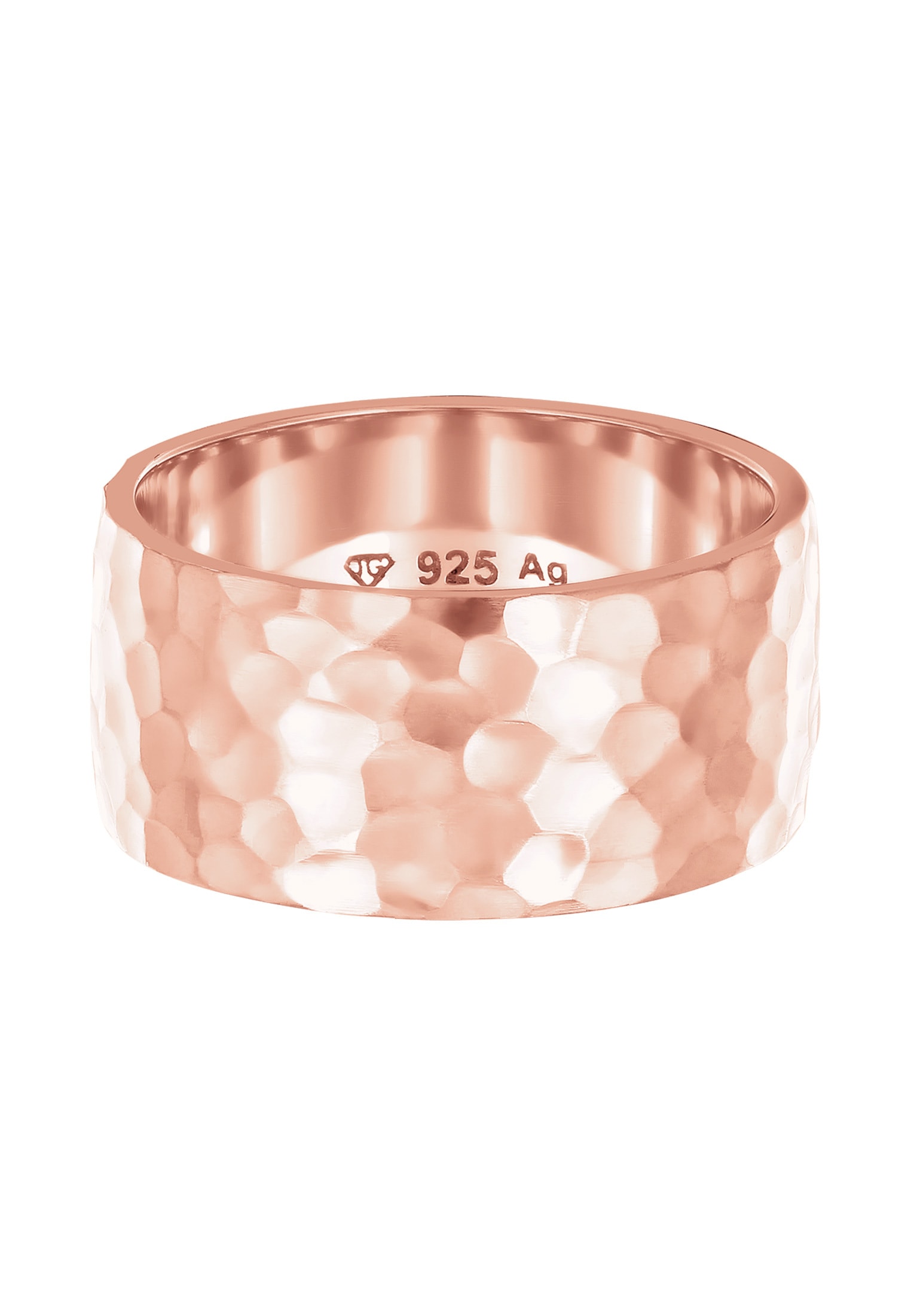 Elli Fingerring »Breit Bandring Gehämmert Matt 925er Silber«