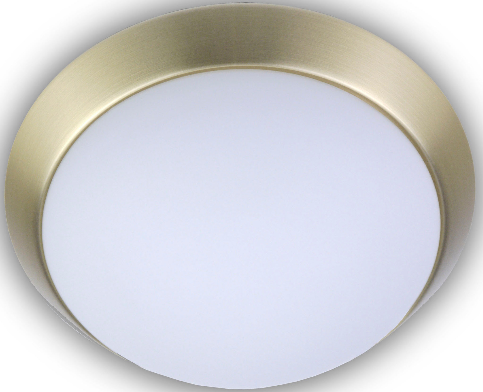 NIERMANN Deckenleuchte "Opal matt, Dekorring Messing matt, LED", braun (messing matt), 1, Ø 35cm, 1 Stk., Leuchten, Deckenleuchte