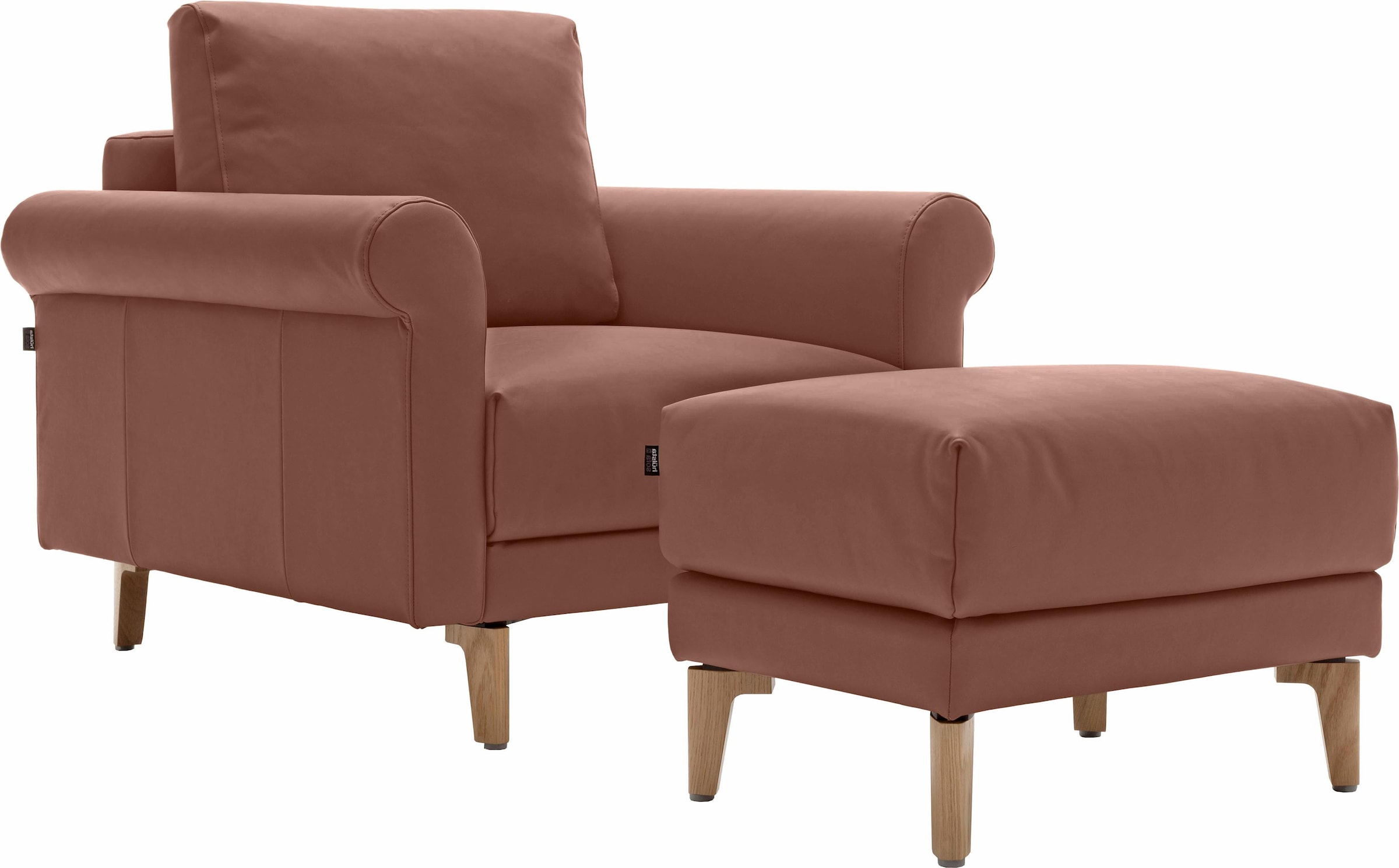 hülsta sofa Sessel »hs.450«, modern Landhaus, Breite 88 cm, Fuß Nussbaum