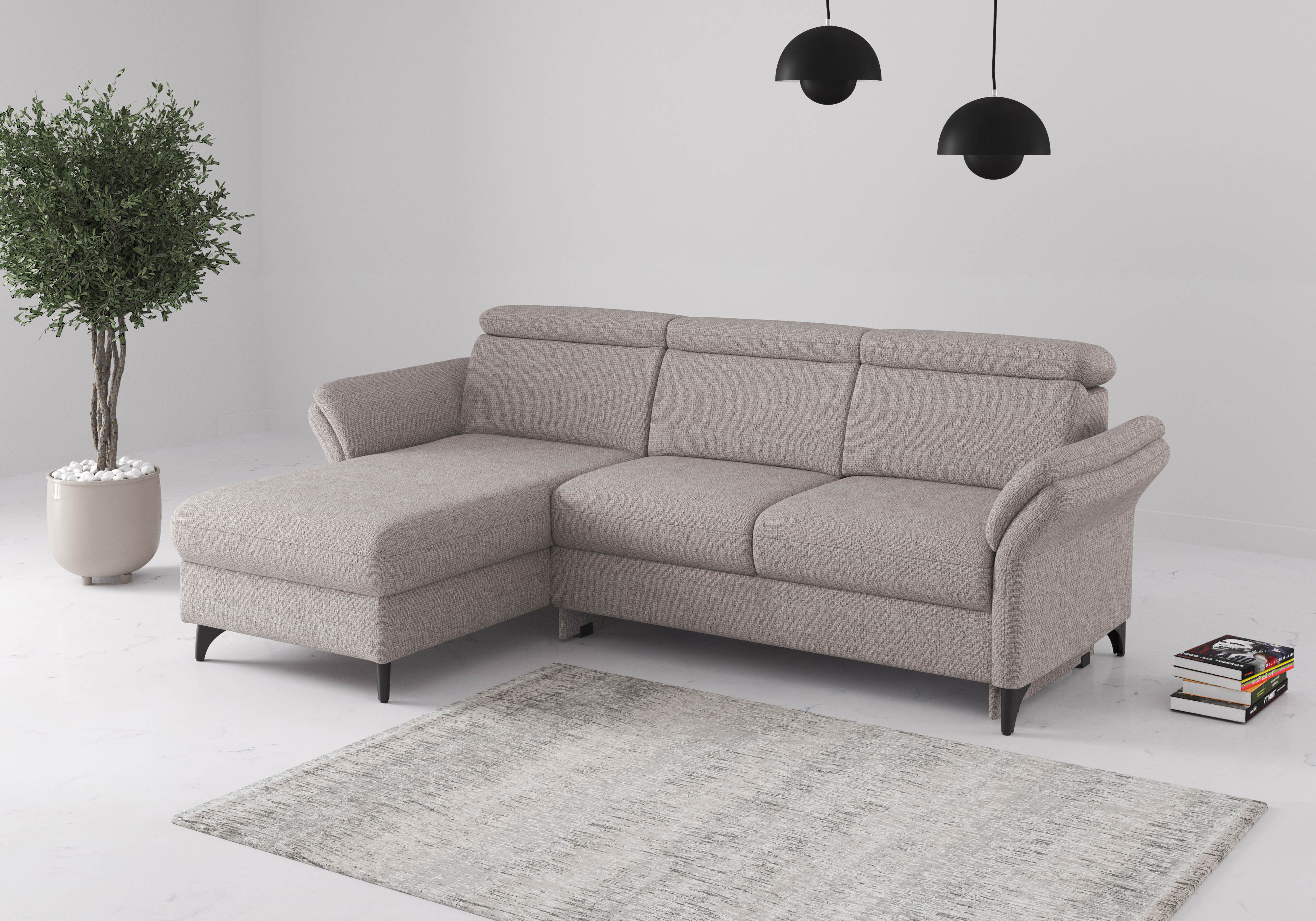 sit&more Ecksofa "Glendale, L-Form" inkl. Kopfteilverstellung,wahlweise mit Vorziehsitz und Bettkasten