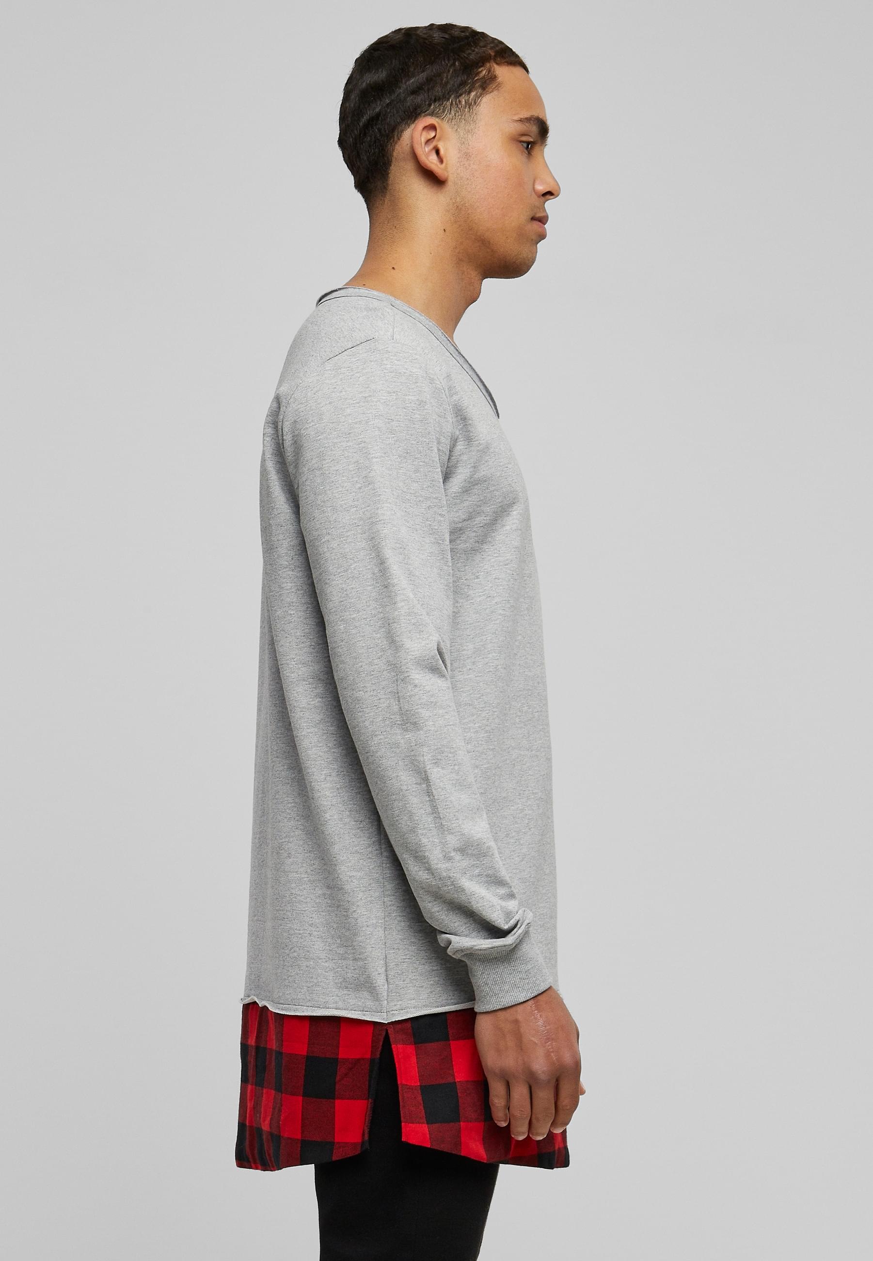 URBAN CLASSICS Rundhalspullover »Urban Classics Herren Long Flanell Bottom Open Edge Crewneck«, (1 tlg.)