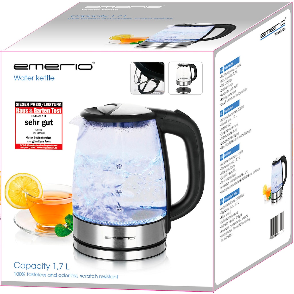 Emerio Wasserkocher »WK-119988«, 1,7 l, 2200 W