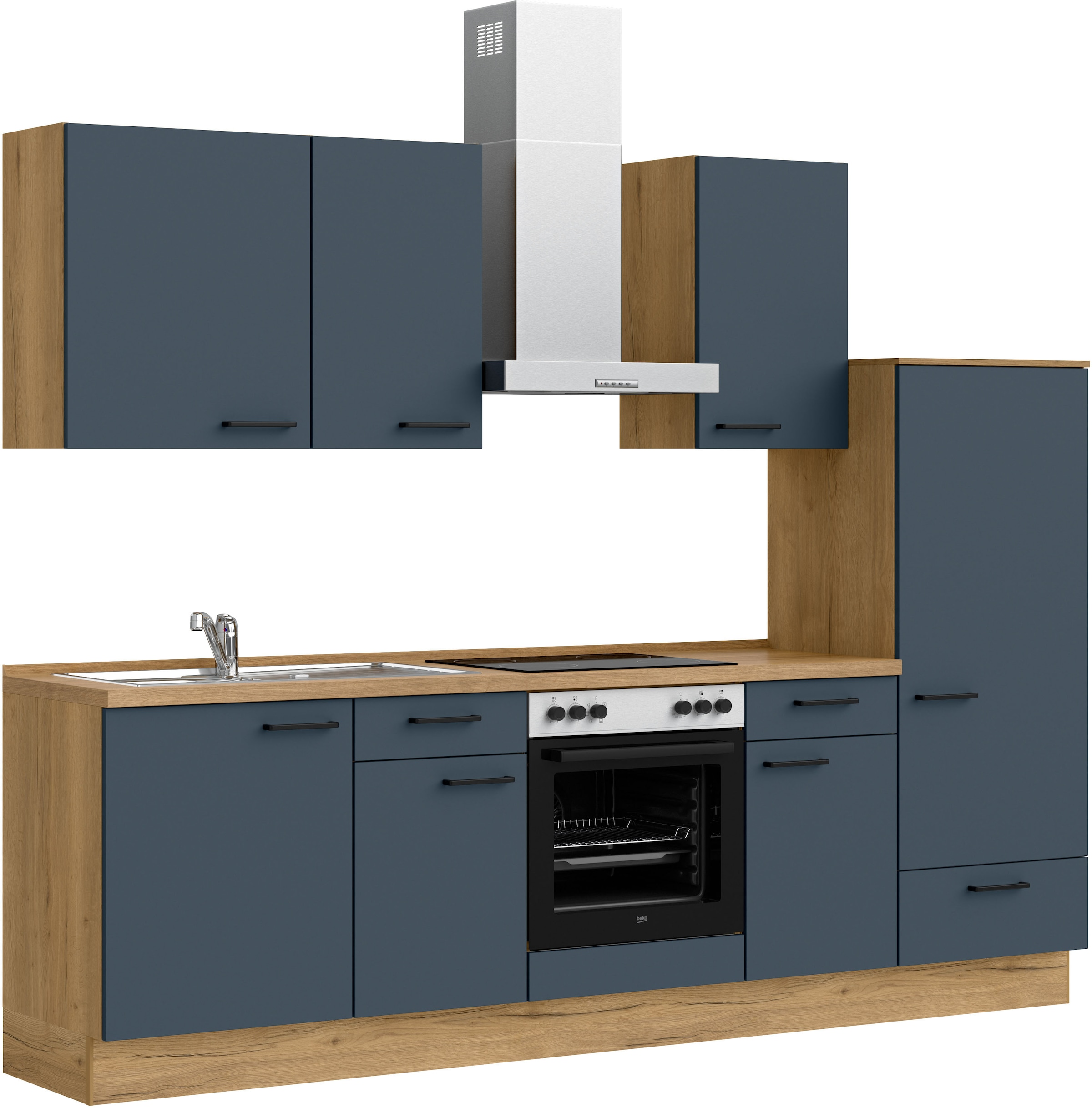 nobilia® Küchenzeile »"Easytouch I", NEU: individuell anpassbar mit gratis Profi-Beratung« vormontiert, Breite 270 cm, Ausrichtung wählbar, wahlw. mit E-Geräten
