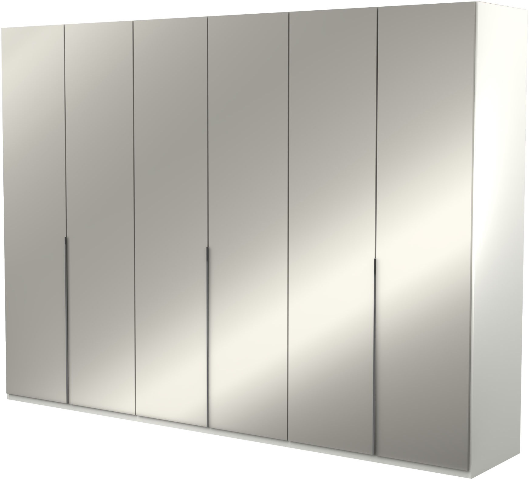 Musterring Kleiderschrank "San Diego, Kleiderschrank, Schrank, Garderobe, mit Glastüren" 1 Stk. tlg. 6-türig (gedämpft), 6 Böden, 3 Kleiderstangen, Chromgriffe