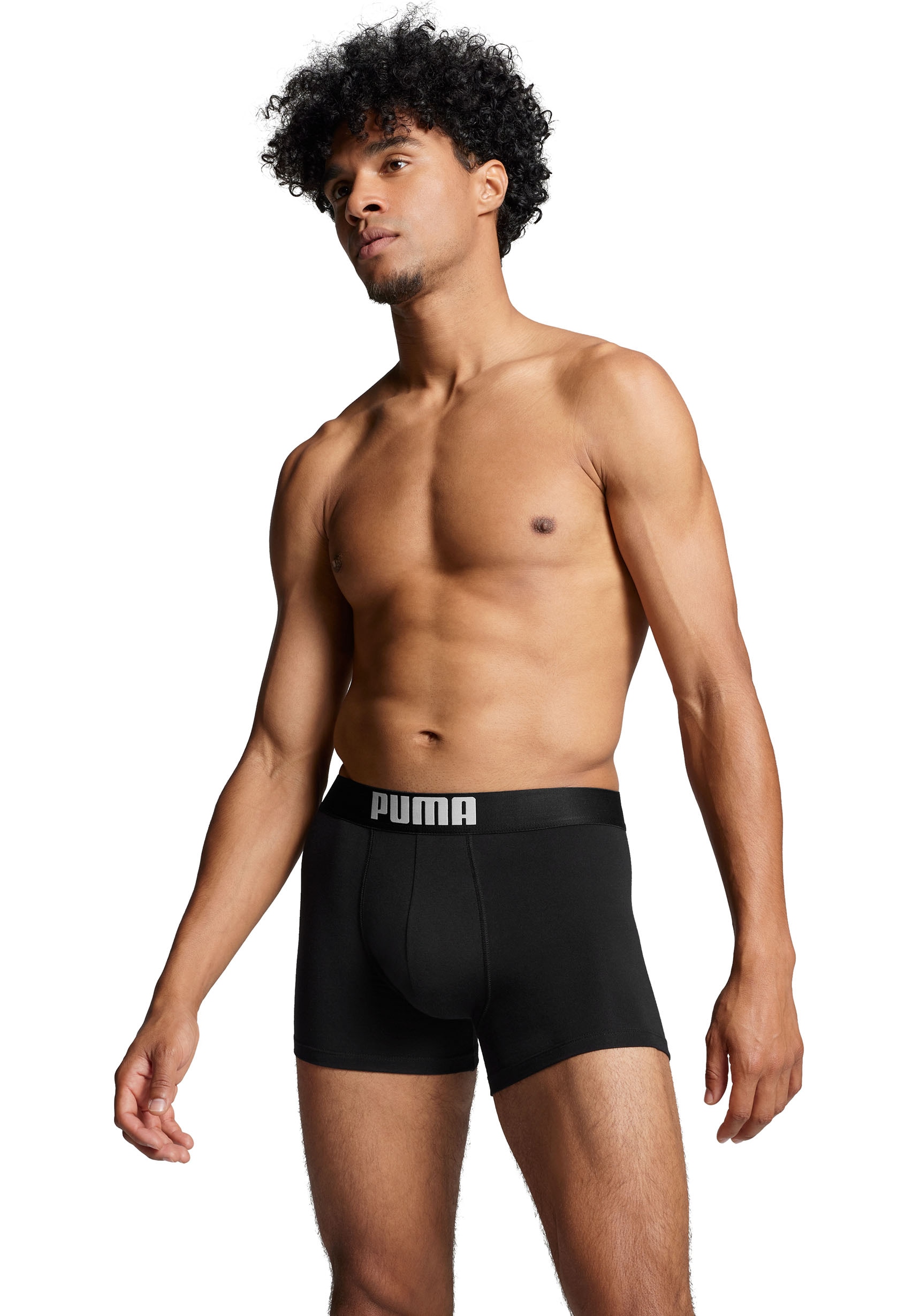 PUMA Boxer »Placed Logo«, (Packung, 2er-Set), mit dehnbarem Komfortbund