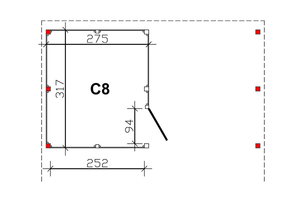 Skanholz Carport-Geräteraum »Abstellraum C8«, aus Profilschalung