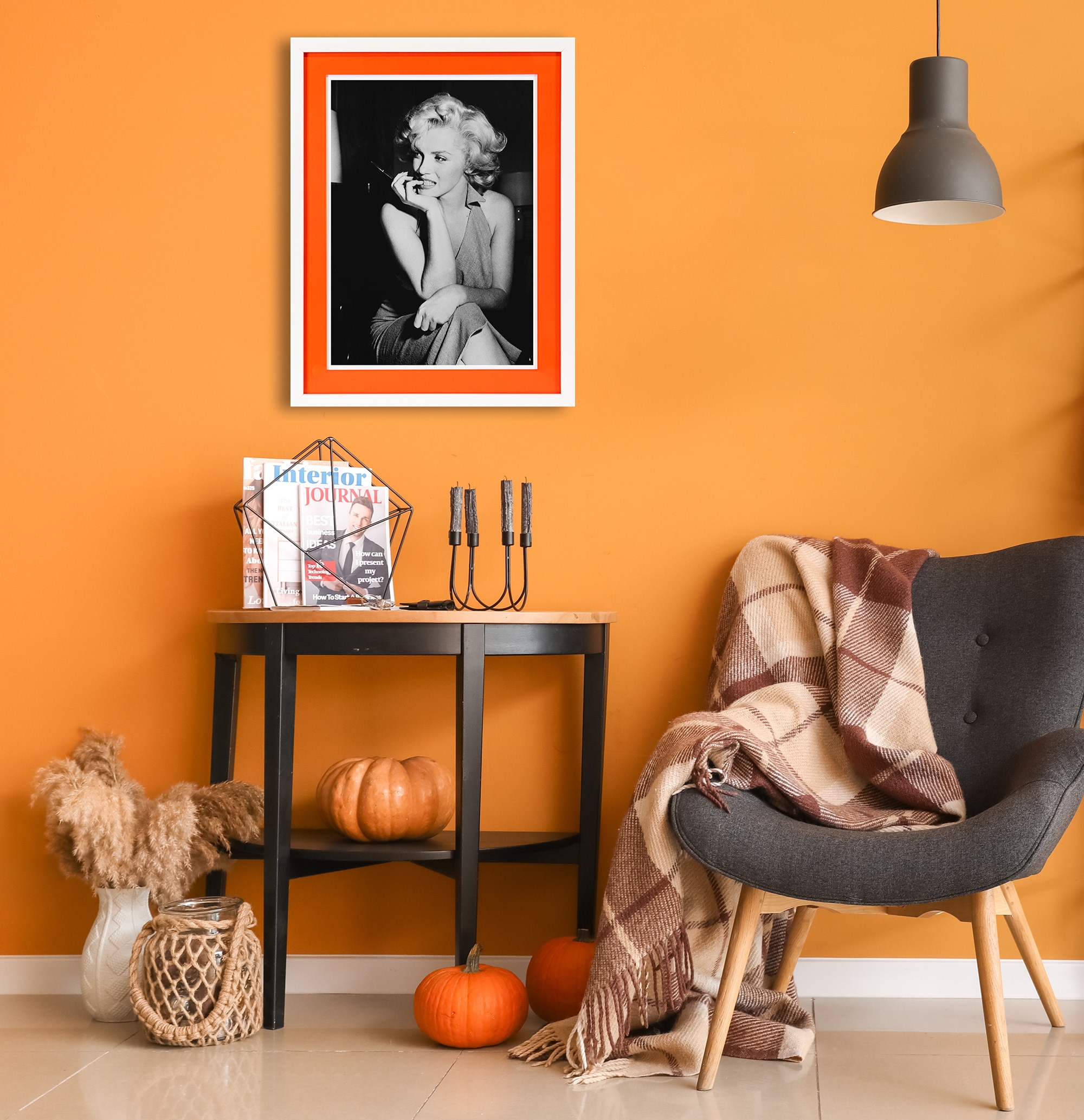 queence Bild mit Rahmen "Marilyn Monroe" Bilder von Frauen Film Filmfiguren Frau Schwarz-Weiß 1 Stk. tlg. Poster mit buntem Acrylglas Passepartout