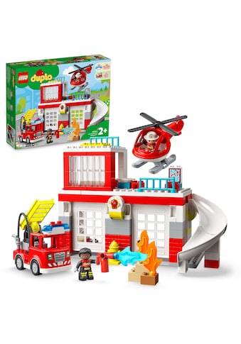 Konstruktionsspielsteine »Feuerwehrwache mit Hubschrauber (10970), LEGO® DUPLO«, (117...