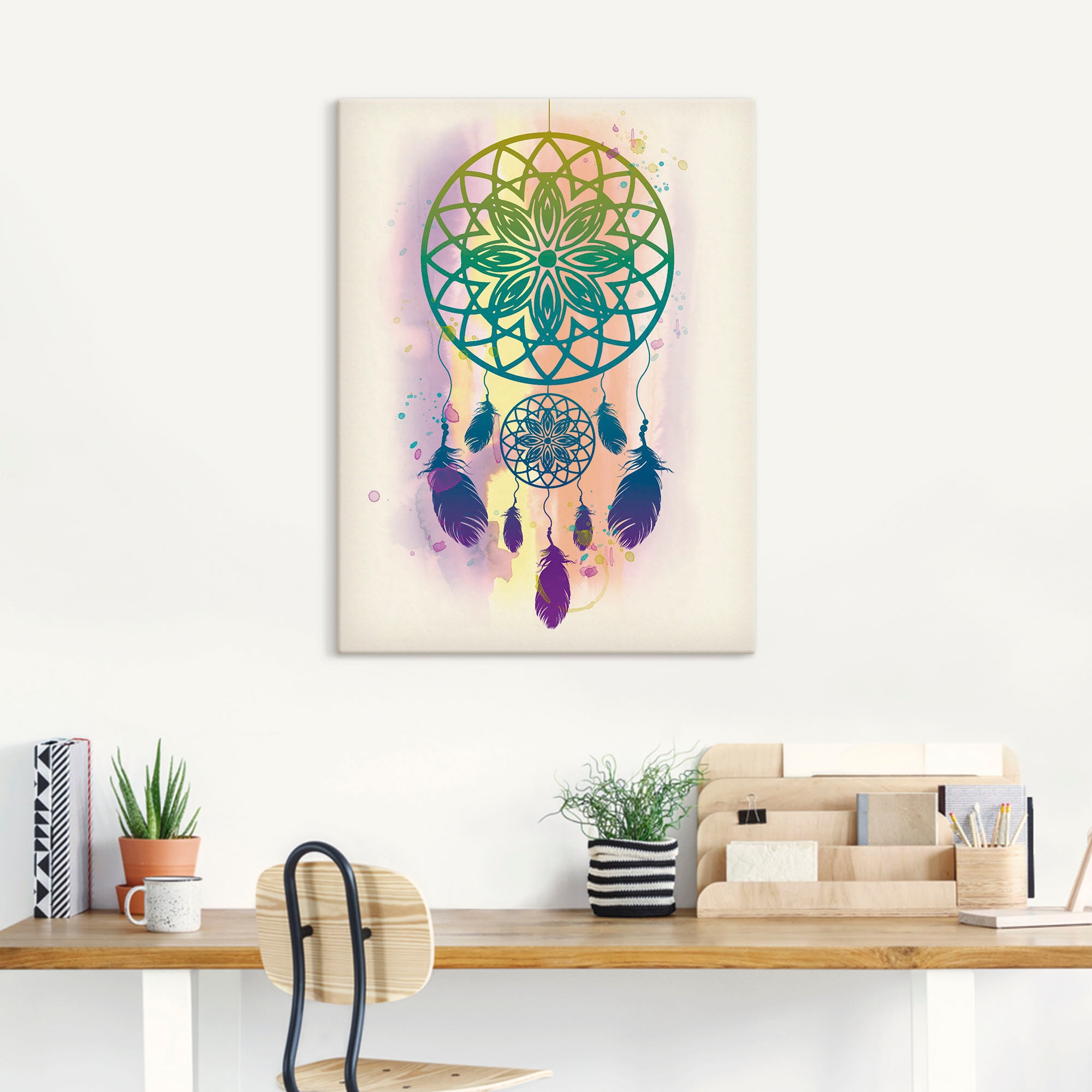 Artland Wandbild »Traumfänger Wasserfarbe«, Muster, (1 St.), als Leinwandbild, Poster, Wandaufkleber in verschied. Größen
