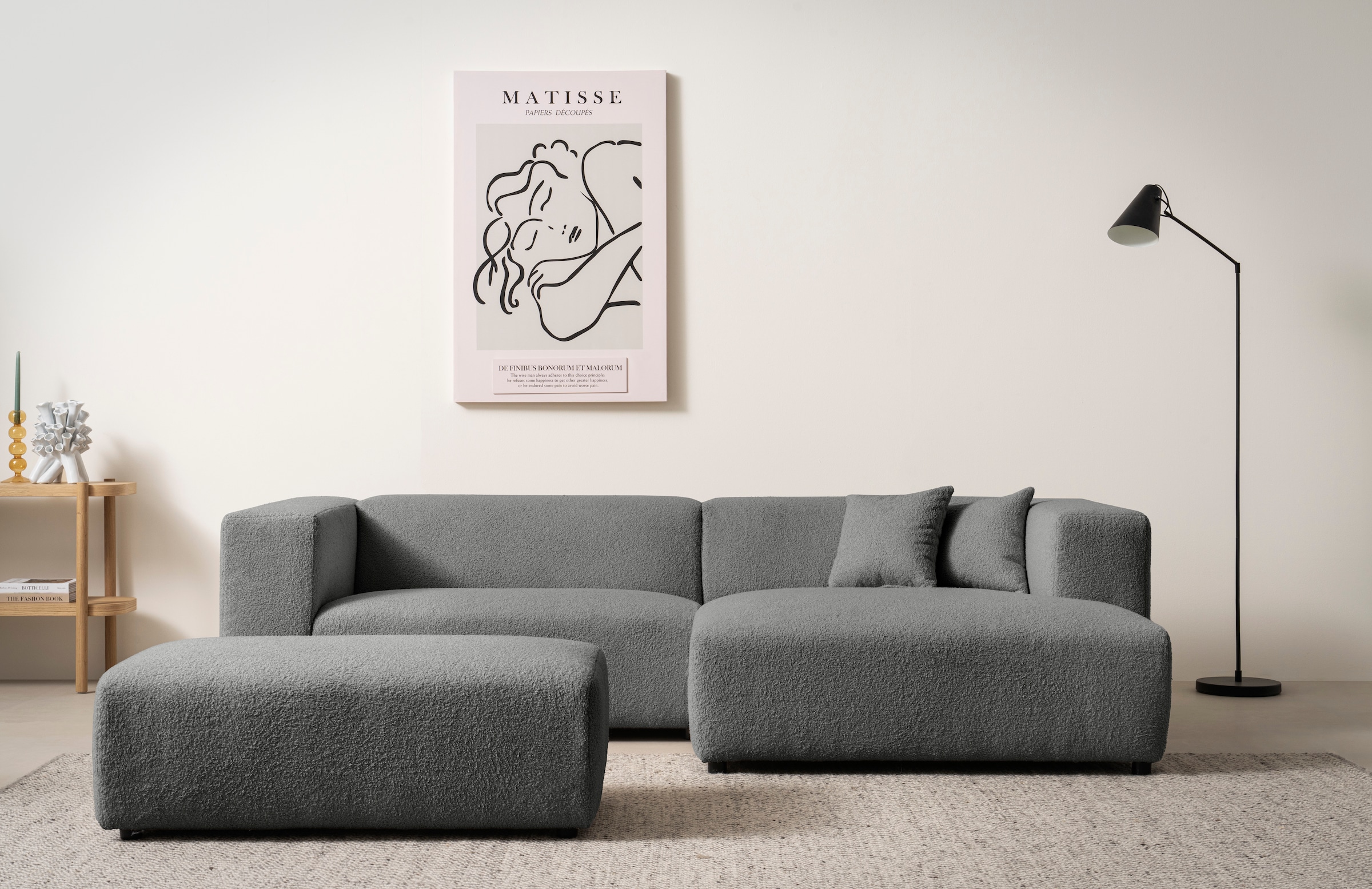 Home affaire Polsterecke "BAKELS, Ecksofa-Set mit Hocker, L-Form mit Schlaf günstig online kaufen