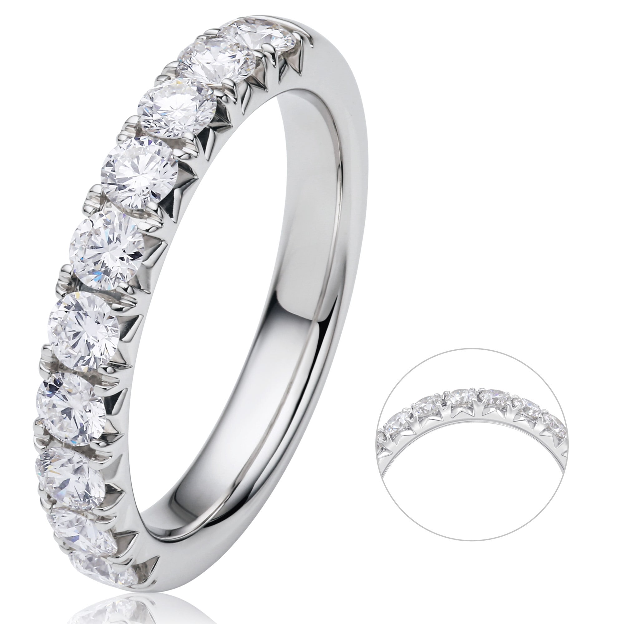 Diamantring »1 ct Diamant Brillant Memoire Ring aus 585 Weißgold«, Damen Gold Schmuck...