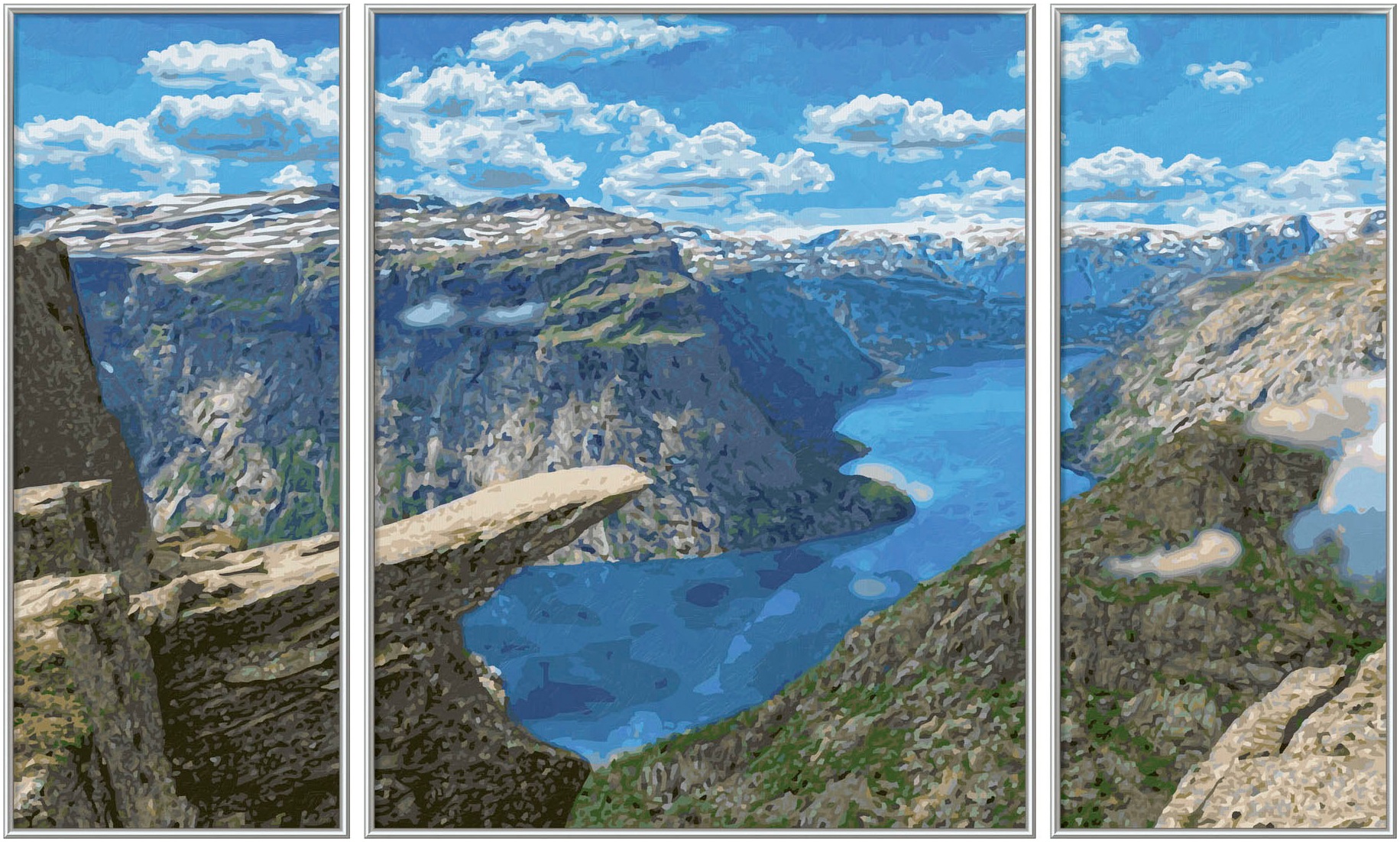 Schipper Malen nach Zahlen »Meisterklasse Triptychon, Trolltunga in Norwegen«, Made in Germany