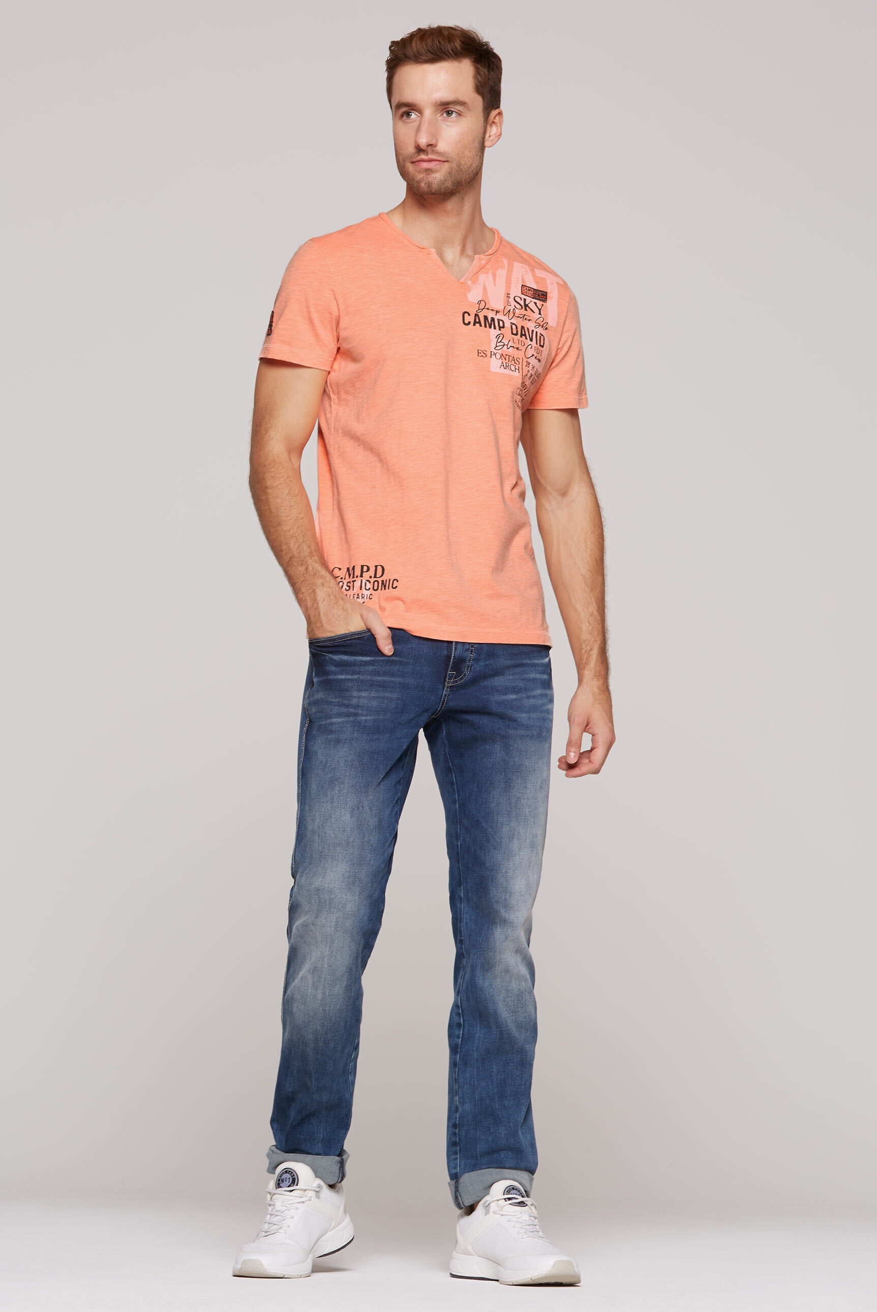 CAMP DAVID Rundhalsshirt, mit Baumwolle