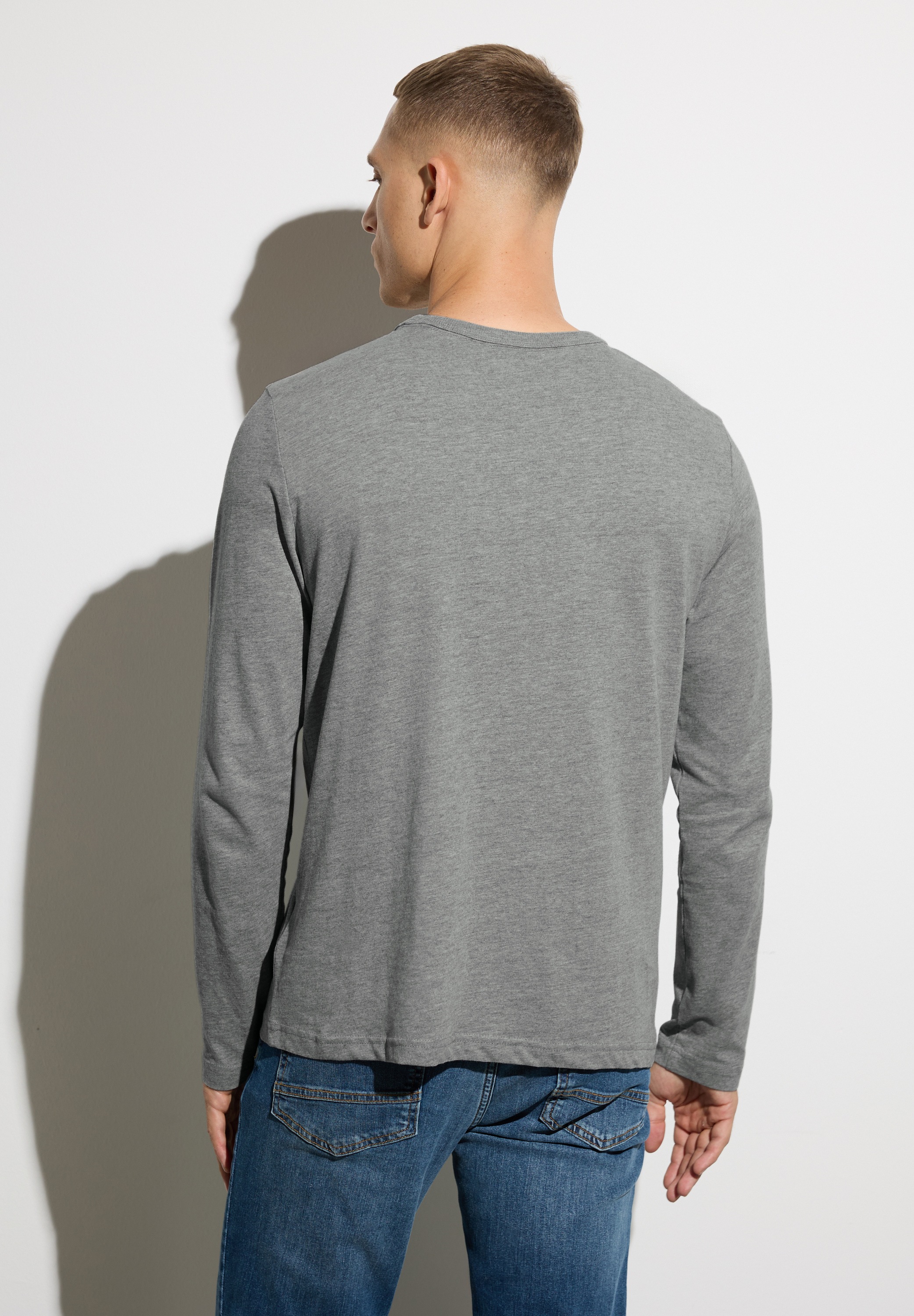 STREET ONE MEN Langarmshirt, aus reiner Baumwolle günstig online kaufen