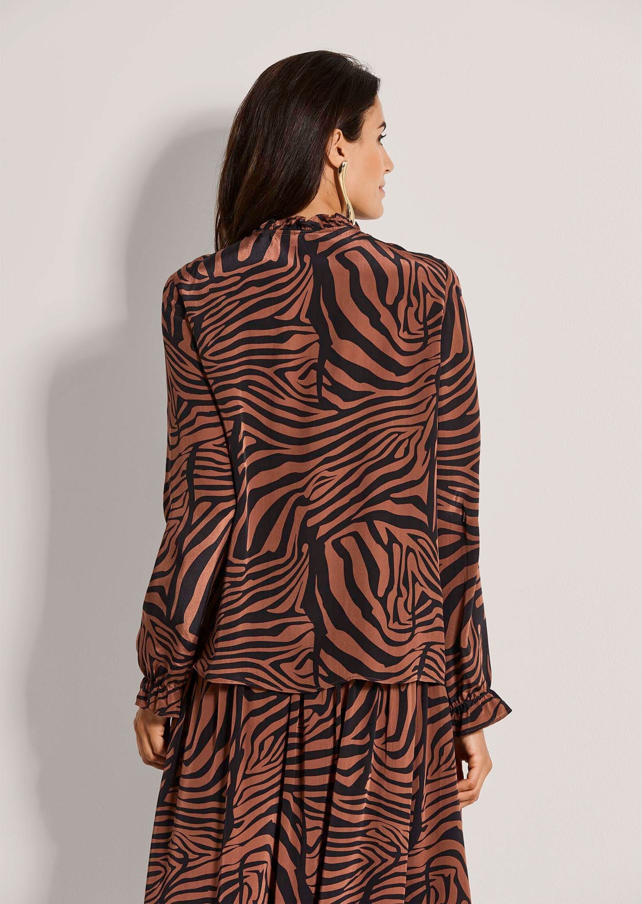 MADELEINE Langarmbluse »Chiffonbluse Viskosebluse mit Zebramuster«