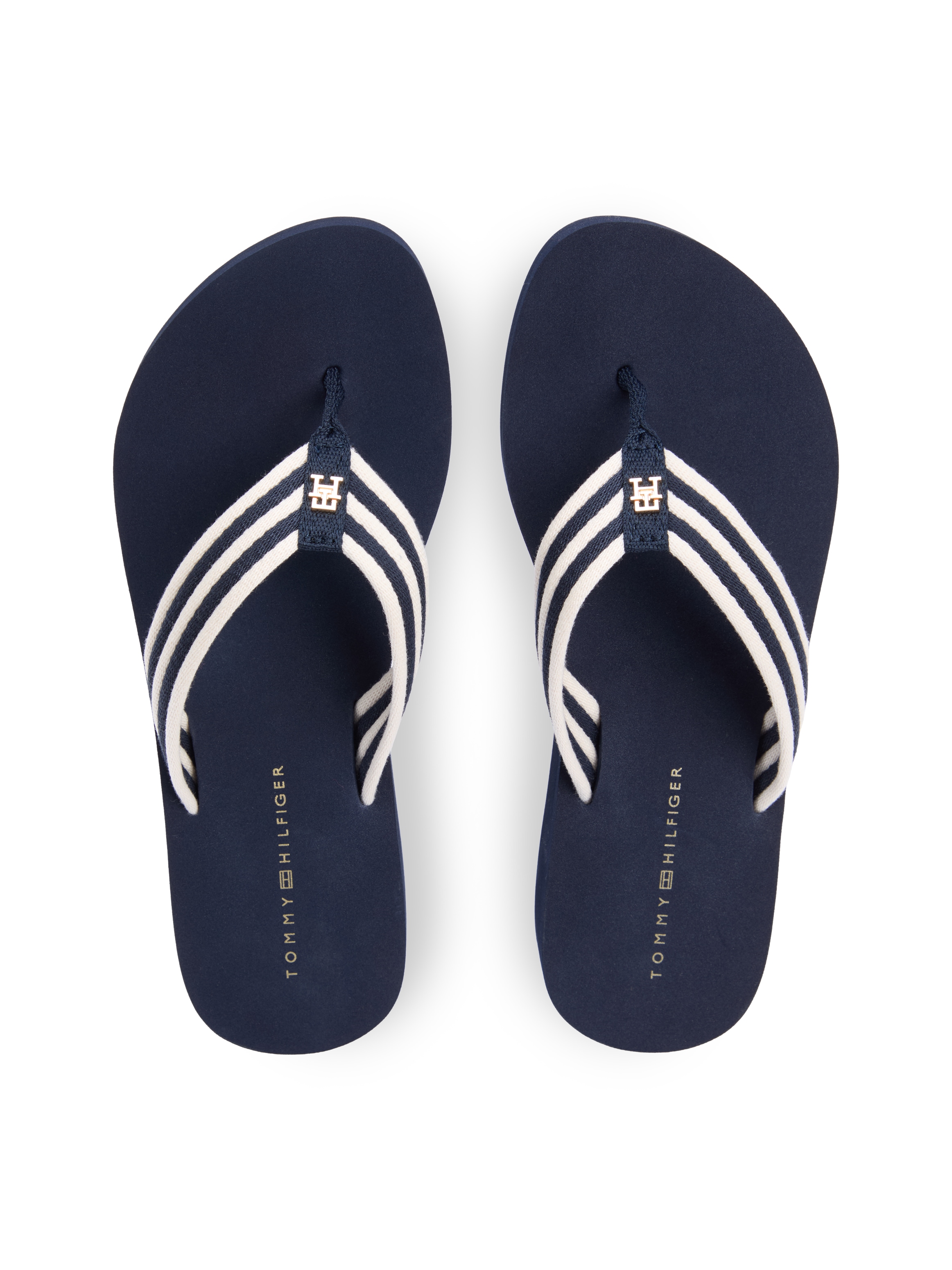 Tommy Hilfiger Zehentrenner »TH STRIPE SUMMER SANDAL«  Sommerschuh, Dianette, Plateauschuh mit gestreifter Bandage