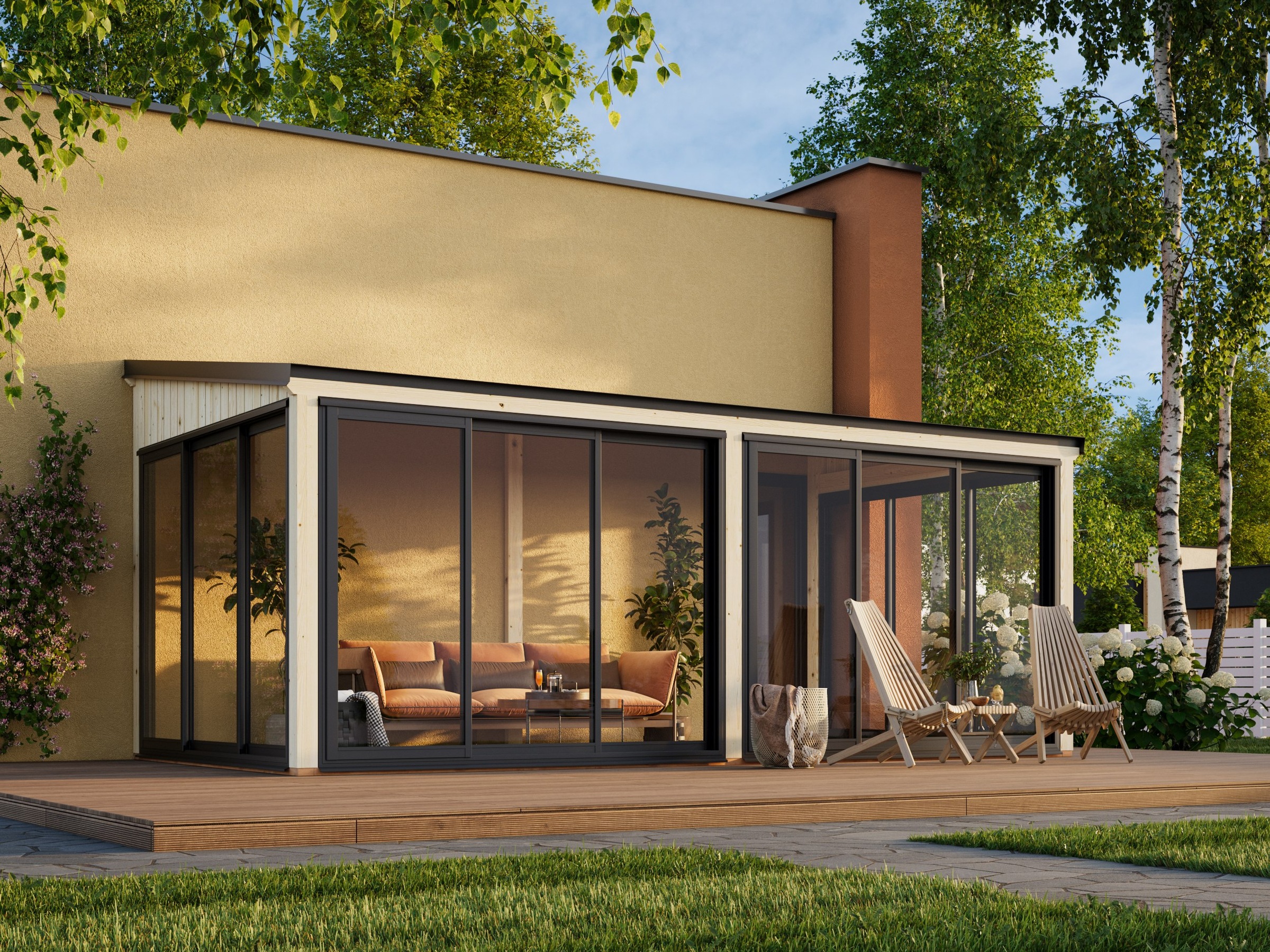 Palmako Holzpavillon »Lumi 16,2 m² Slide Plus« BxTxH: 592x302x273 cm