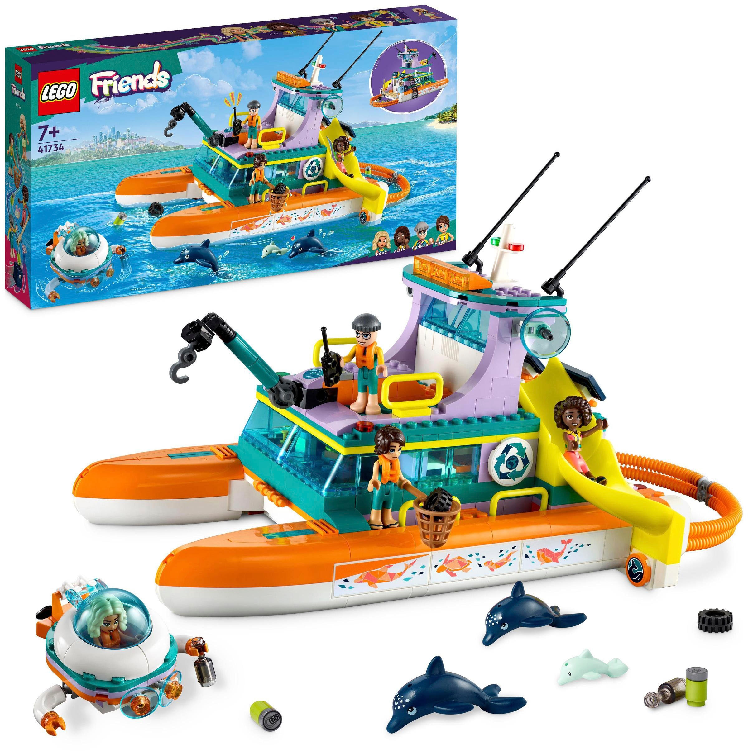 Konstruktionsspielsteine »Seerettungsboot (41734), LEGO® Friends«, (717 St.), Made in...