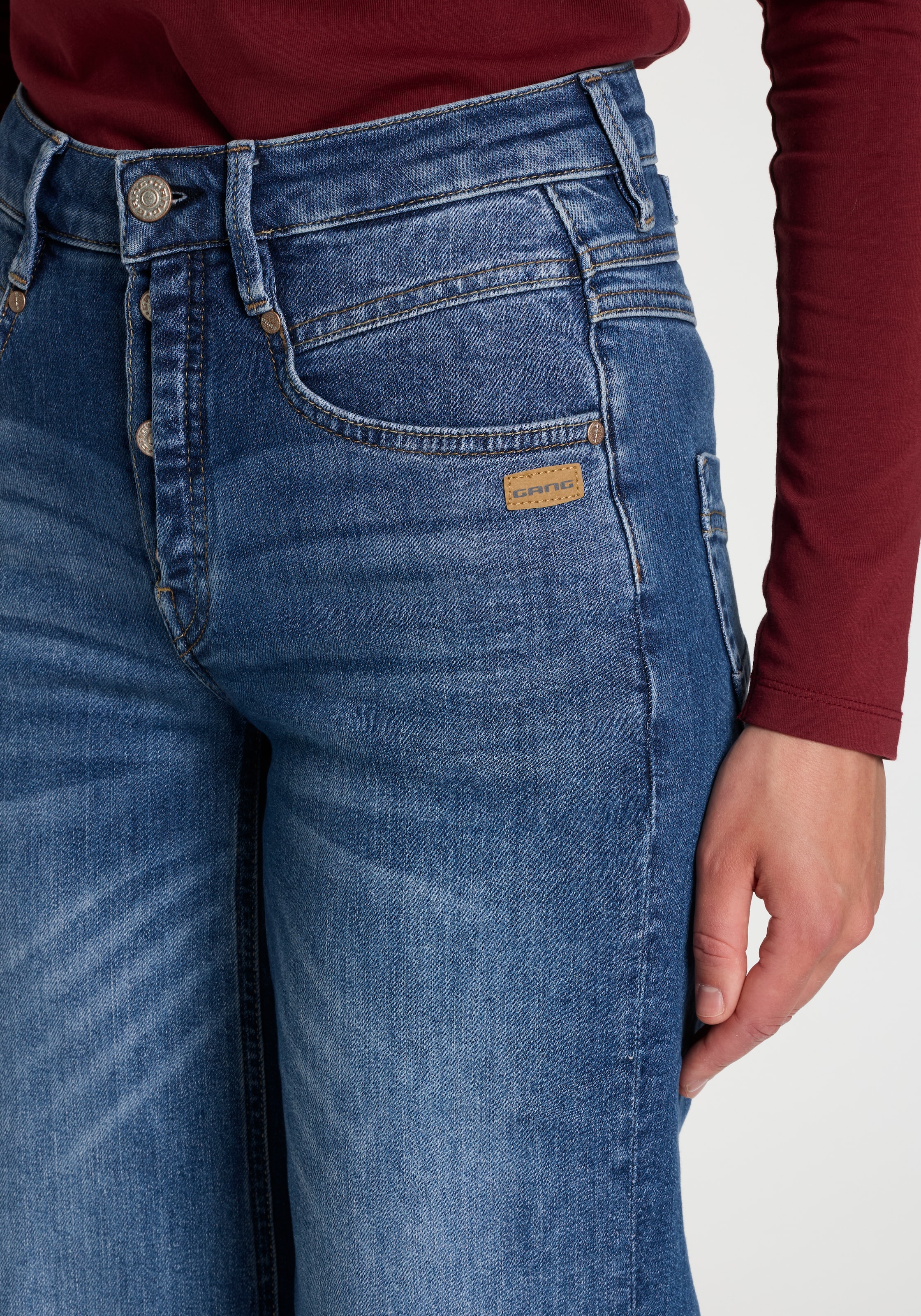 GANG Weite Jeans »94MEDINA WIDE«, mit Knopfverschluss
