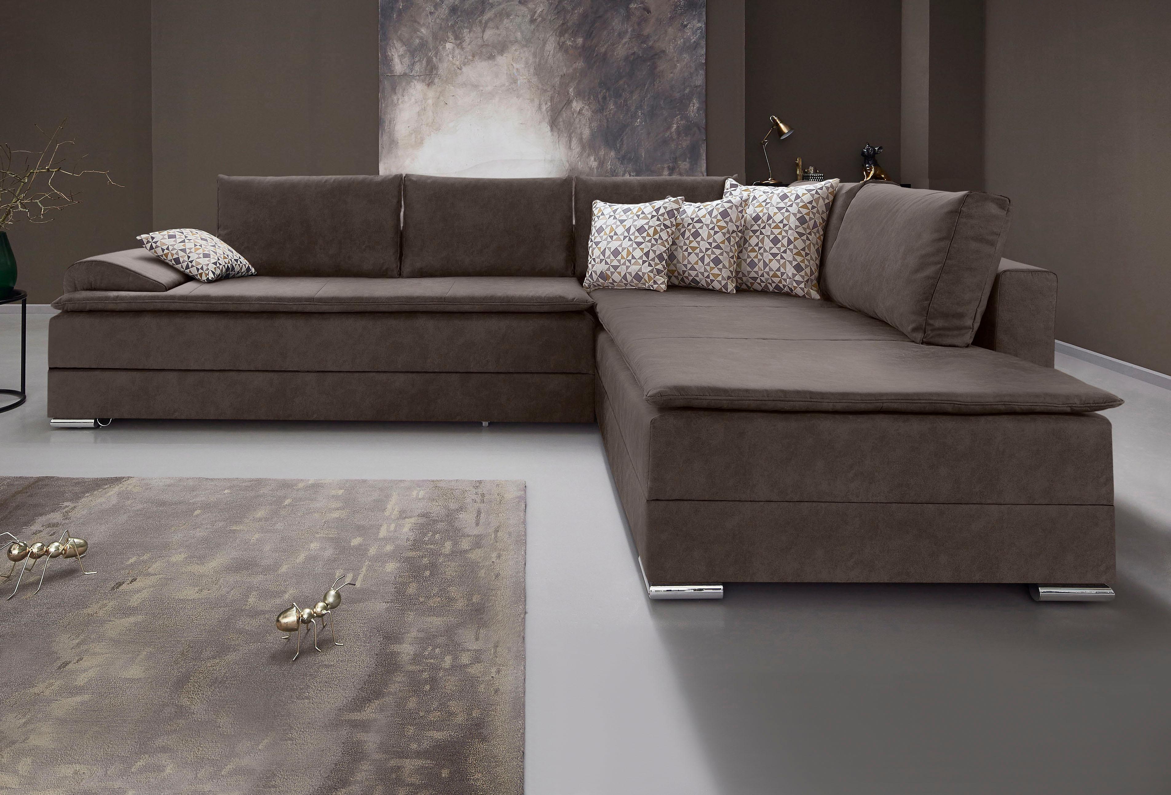 Home affaire Ecksofa "Night & Day L-Form, B: 324 cm, Dauer-Schlaffunktion und Armlehne" Schlaffunktion & Bettkasten, Boxspringbett 180x200 cm