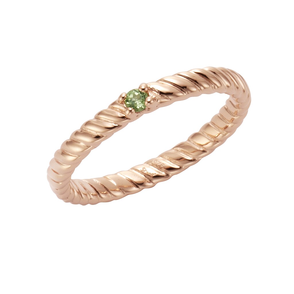 Jamelli Fingerring »925/- Sterling Silber rotvergoldet Peridot«