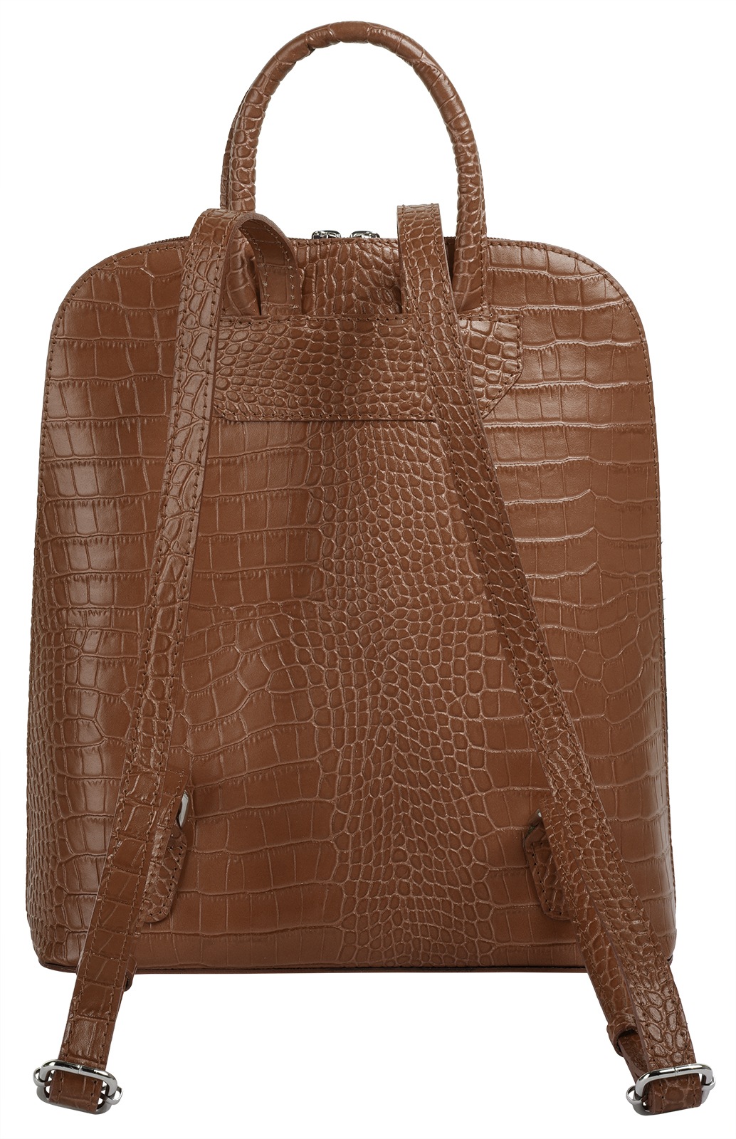 Cityrucksack CLUTY, Damen, Gr. B/H/T: 28cm x 29cm x 12cm, onesize, braun (cognac), Leder, Rindsleder, Rucksäcke Cityrucksack, echt Leder, Made in Italy 3