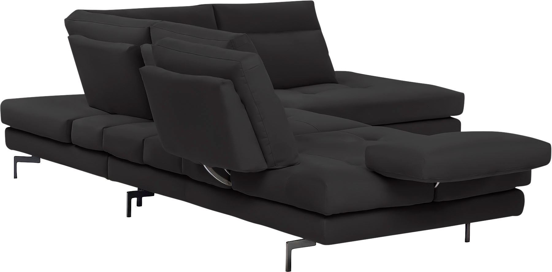 CALIA ITALIA Ecksofa »Toby Wing, L-Form, Designsofa mit sensationellem Sitzkomfort«, Sitztiefenverstellung, funktionale Ecke, Füße in schwarz matt