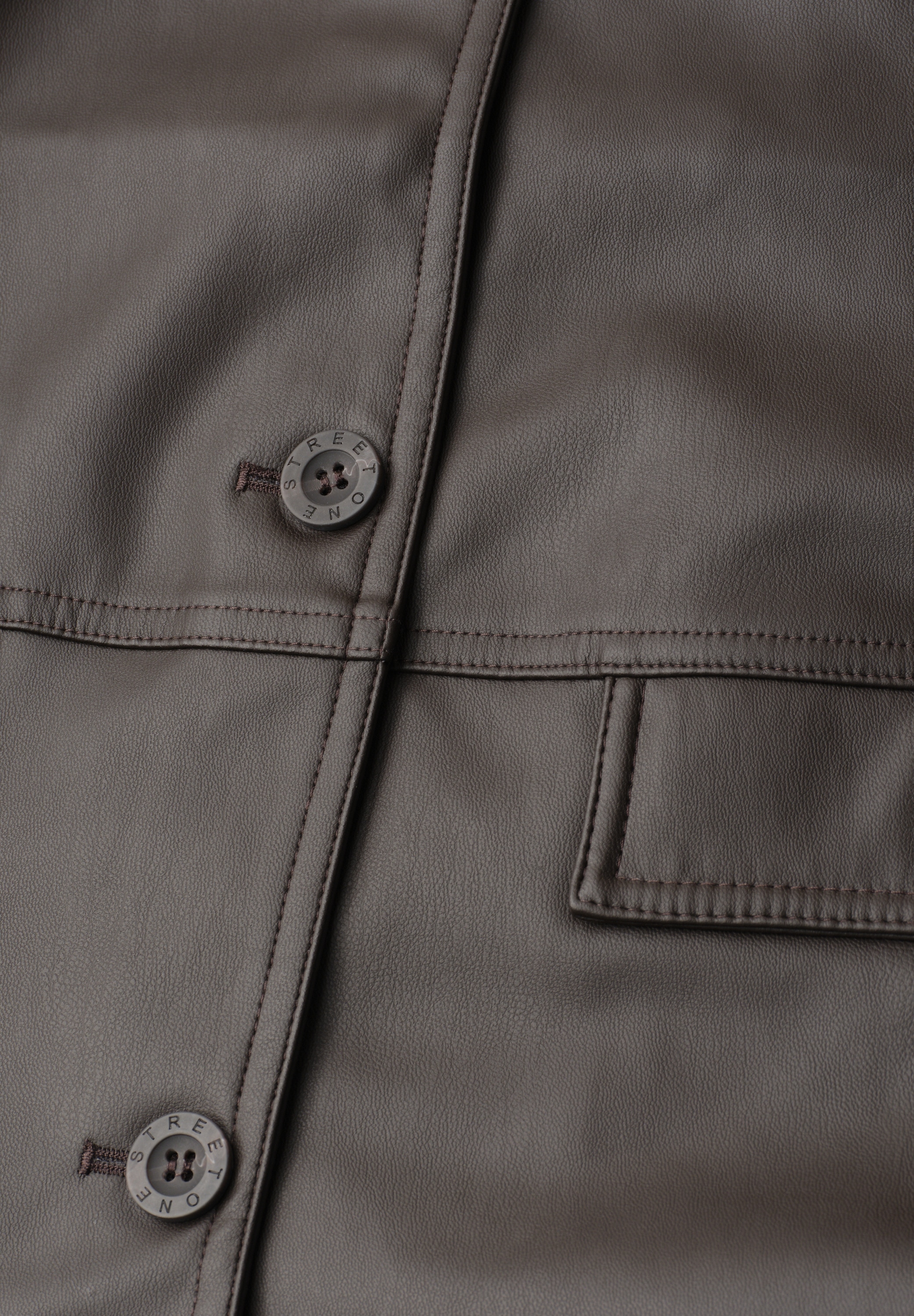 STREET ONE Lederimitatjacke ohne Kapuze aus Lederimitat