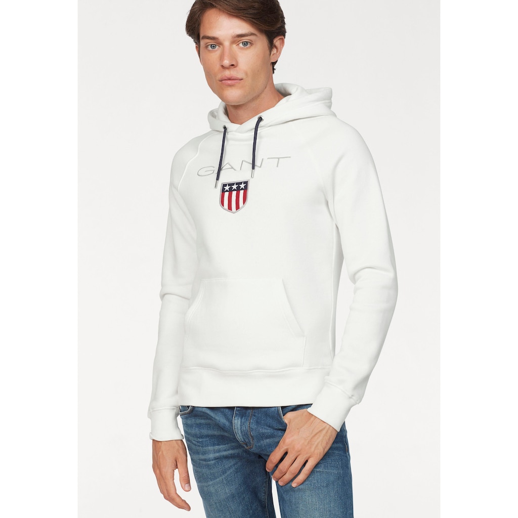 Gant Kapuzensweatshirt »Shield Sweat Hoodie«, plakative Gant-Stickerei