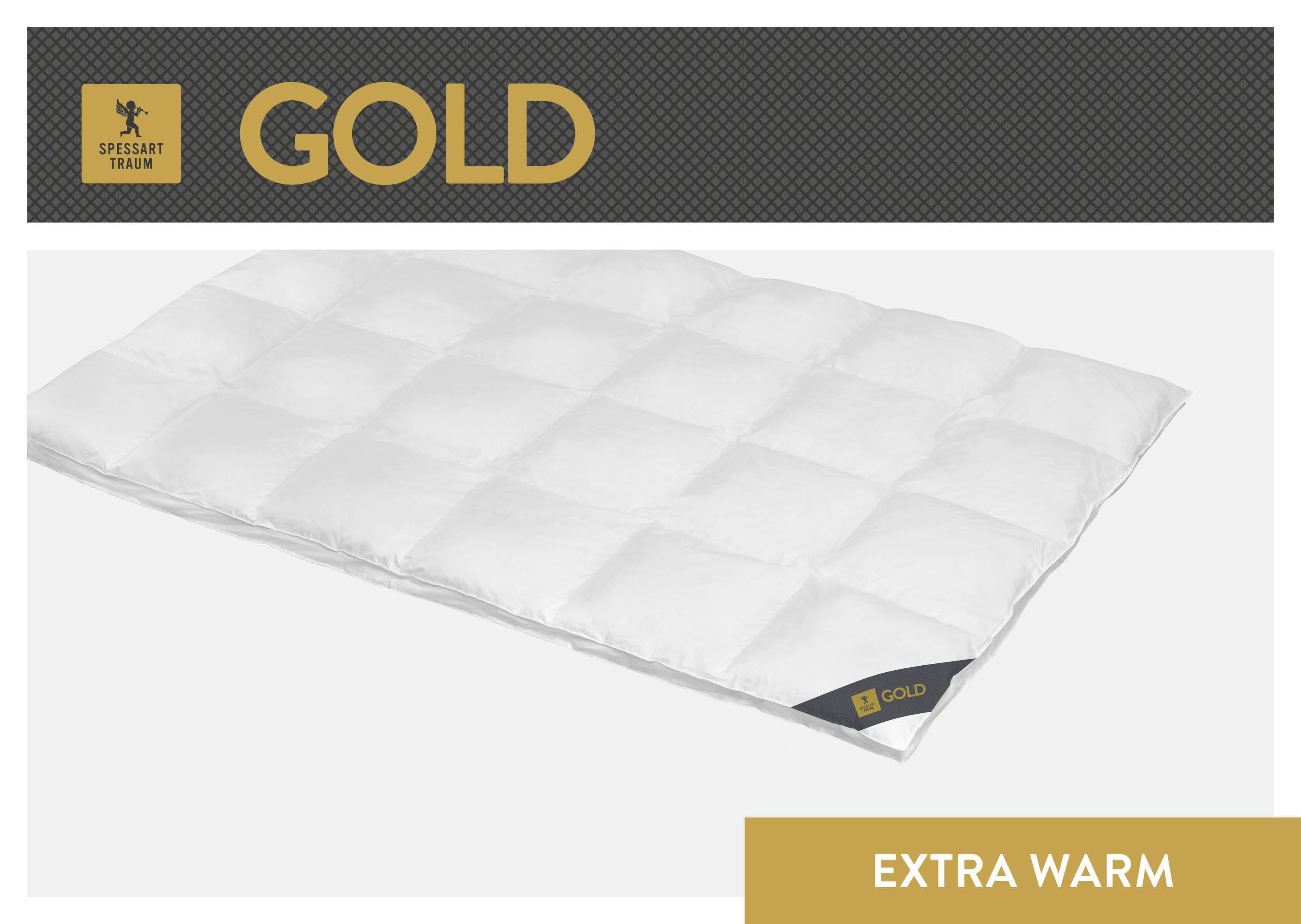 SPESSARTTRAUM Gänsedaunenbettdecke "Gold" extrawarm Füllung 100% Gänsedaunen 1 Stk. tlg. hergestellt in Deutschland, allergikerfreundlich