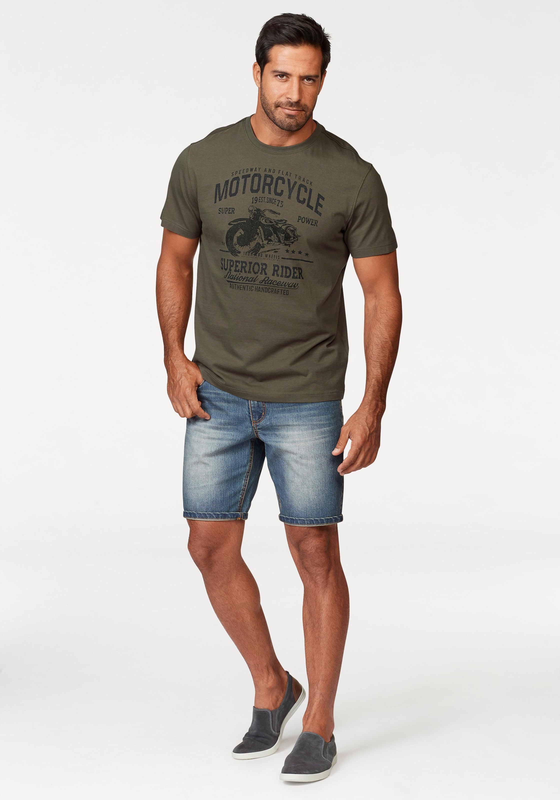 T-Shirt ARIZONA, Herren, Gr. S (44/46), grün (olivgrün), Single Jersey, Obermaterial: 100% Baumwolle, bedruckt, normal, Rundhals, Shirts T-Shirt, Kurzarm, lässige Passform, bedruckt, Rundhals, casual 3