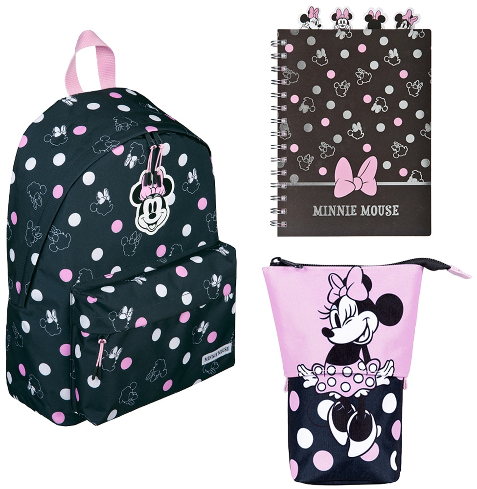 Scooli Kinderrucksack "Minnie Mouse" inkluisve Notizbuch A5 und Mäppchen