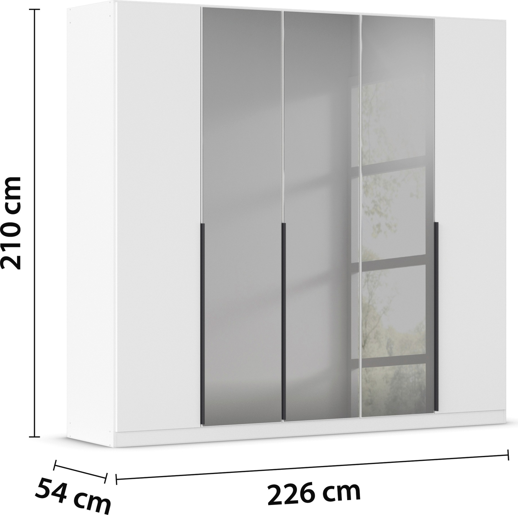 INOSIGN BY RAUCH Drehtürenschrank »Ferris Schrank Breite 2,10m BESTSELLER Schlafzimmerschrank«, Kleiderschrank mit Spiegel in den Ausführungen BASIC/CLASSIC/PREMIUM