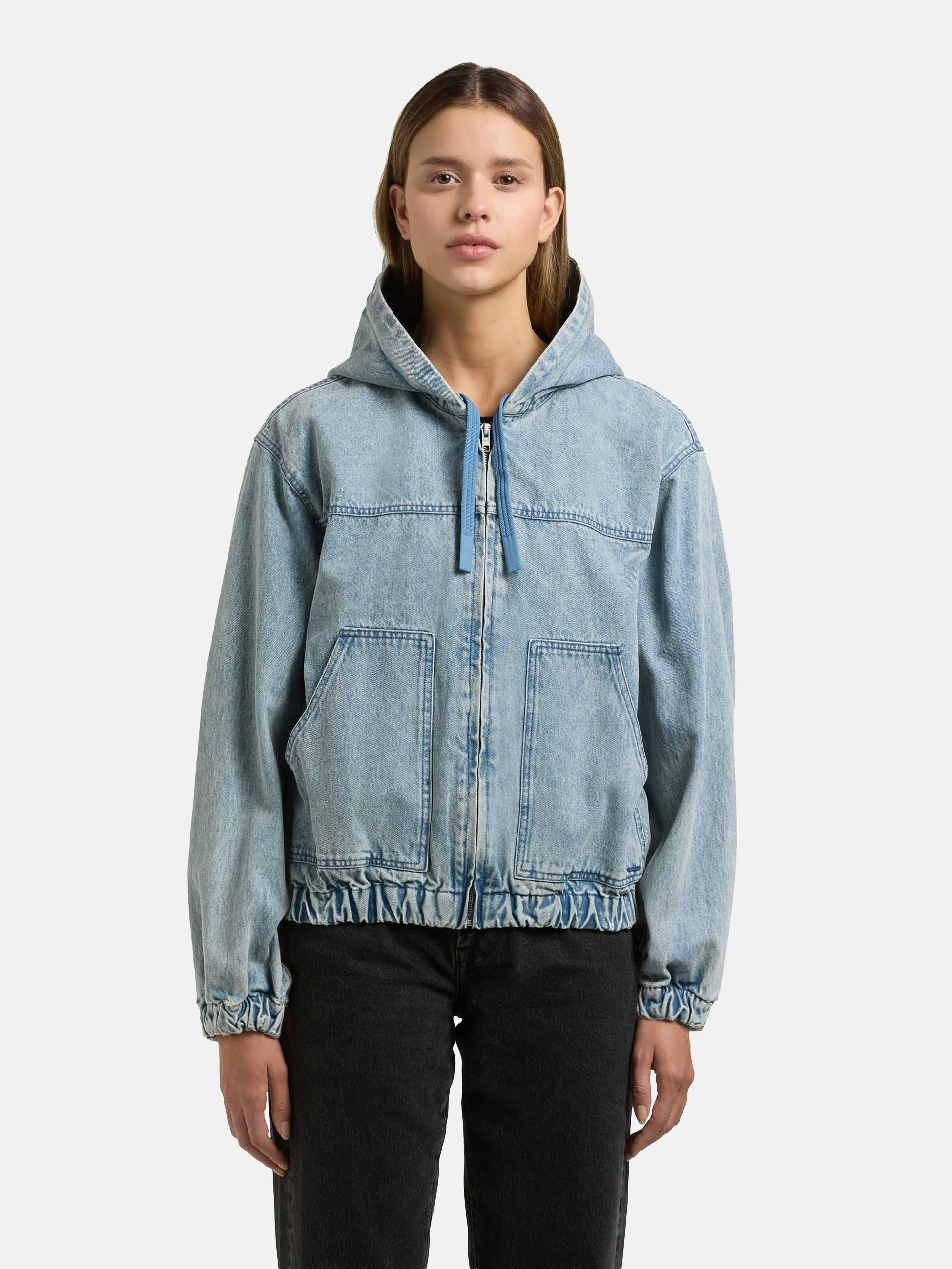 khujo Jeansjacke "Gretel" mit Kapuze Modische Jacke in Jeans-Optik