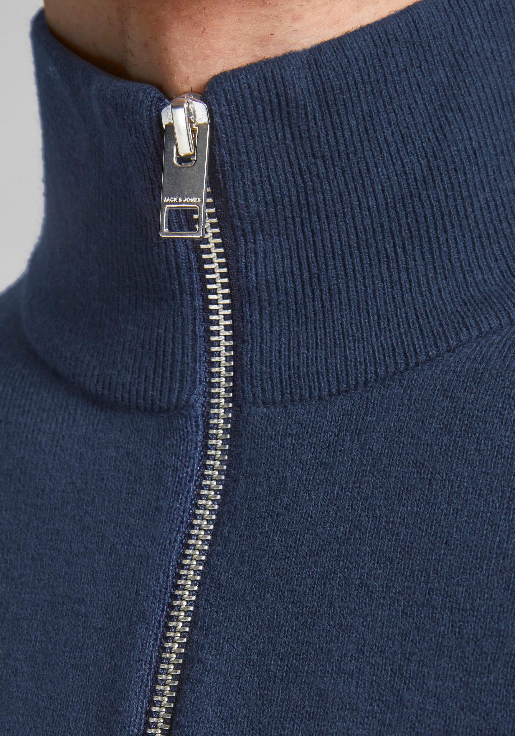 Jack & Jones Strickpullover »EMIL KNIT HALF ZIP«, mit kurzem Reißverschluss im Troyer-Look