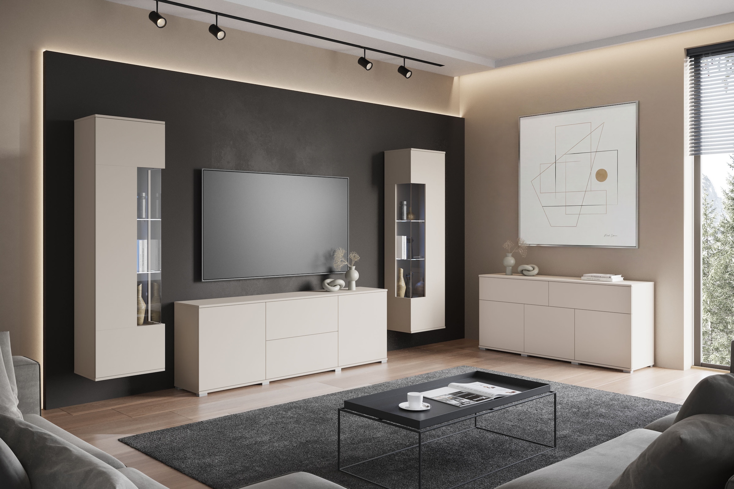 OTTO home Sideboard »Kenia, Kommode mit 3 Türen und 2 Schubladen, 150 cm breit« 1 Stk. tlg. Griffloses Design mit Push-to-Open und verstellbaren Einlegeböden