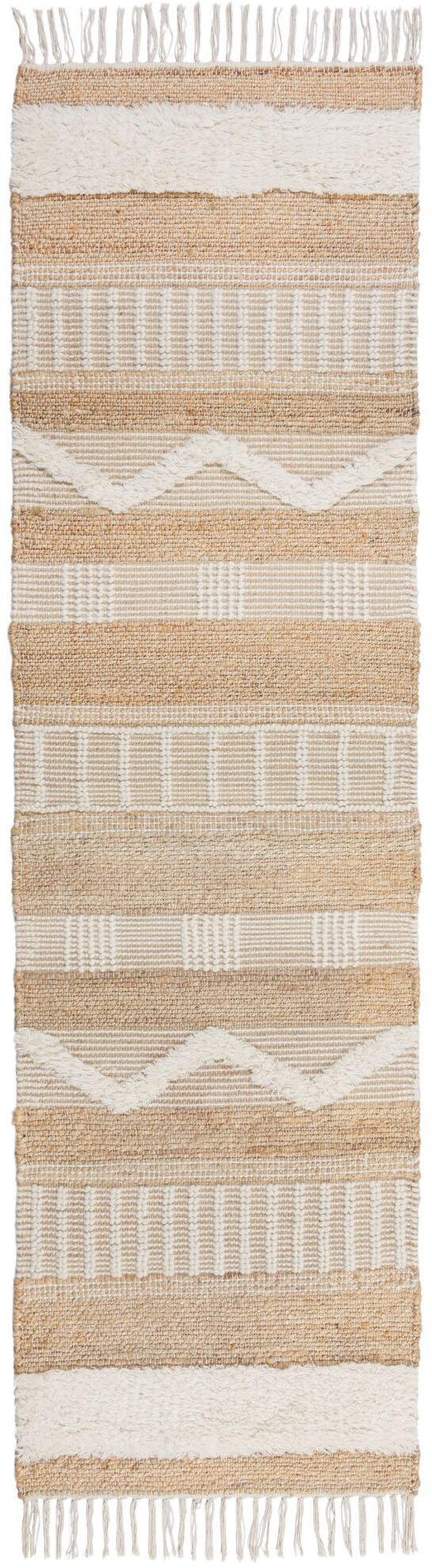 FLAIR RUGS Läufer "Medina, mit abstraktem Streifenmuster" rechteckig 12 mm günstig online kaufen